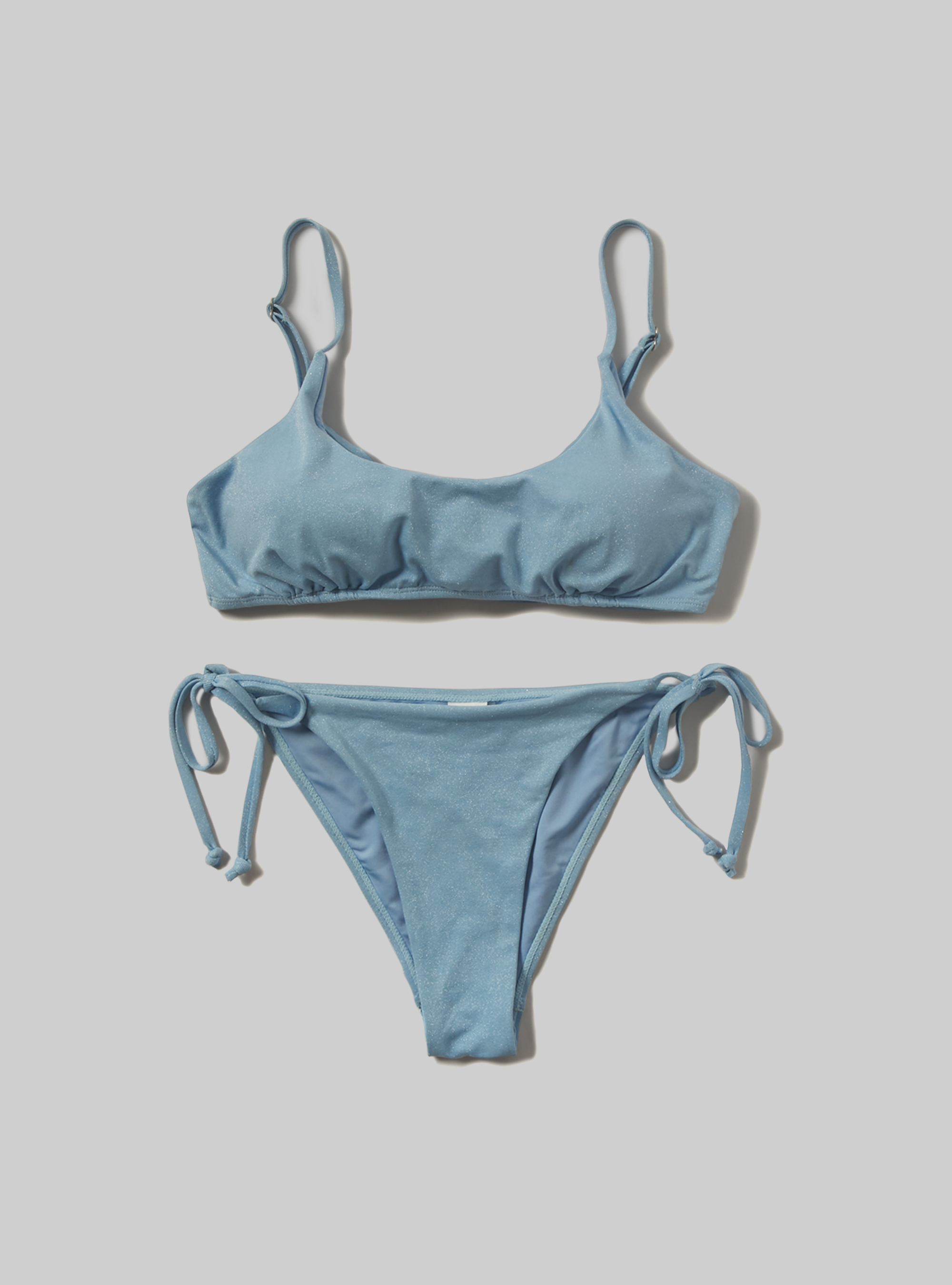 Recycled fabric brassiere bikini top, AZURE