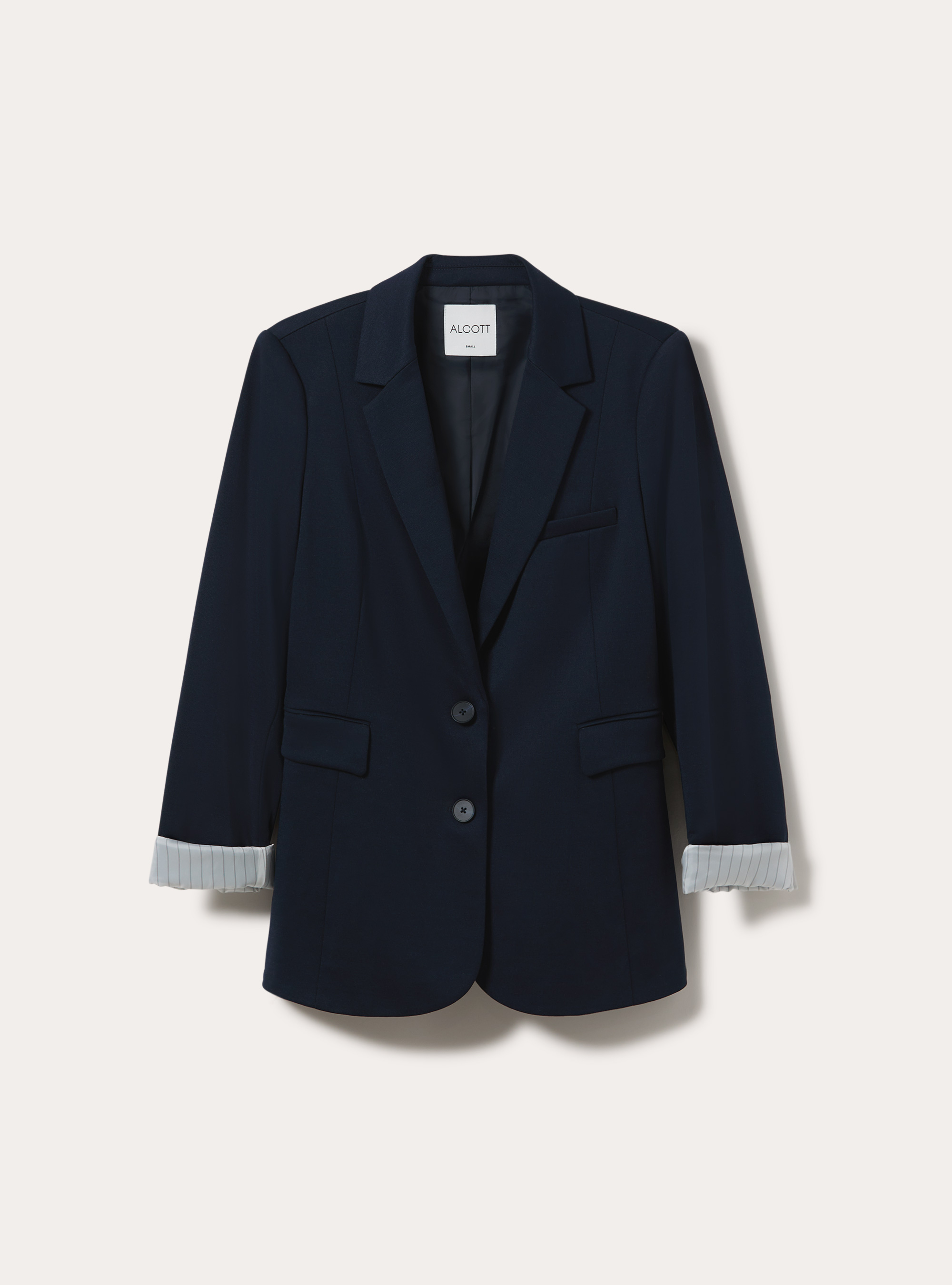 Blazer droit structure a revers, NA1 NAVY DARK