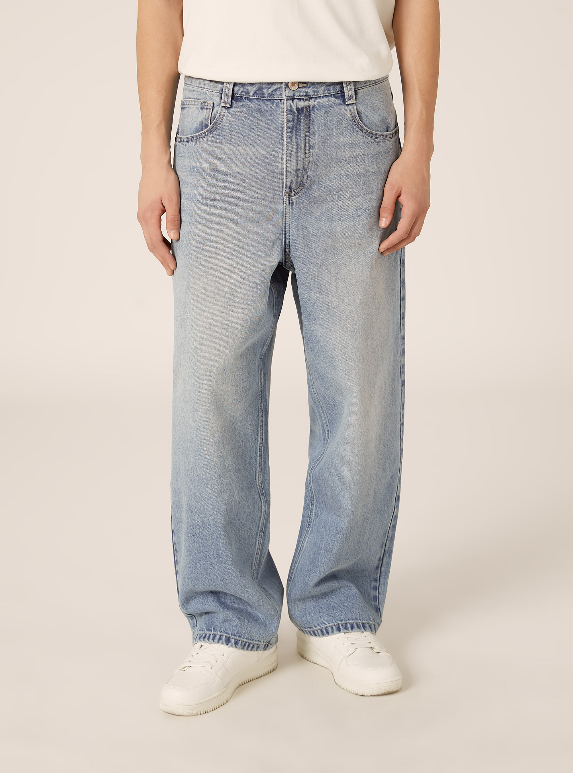 Denim 5 pocket super buggy, D004 MEDIUM LIGHT BLUE