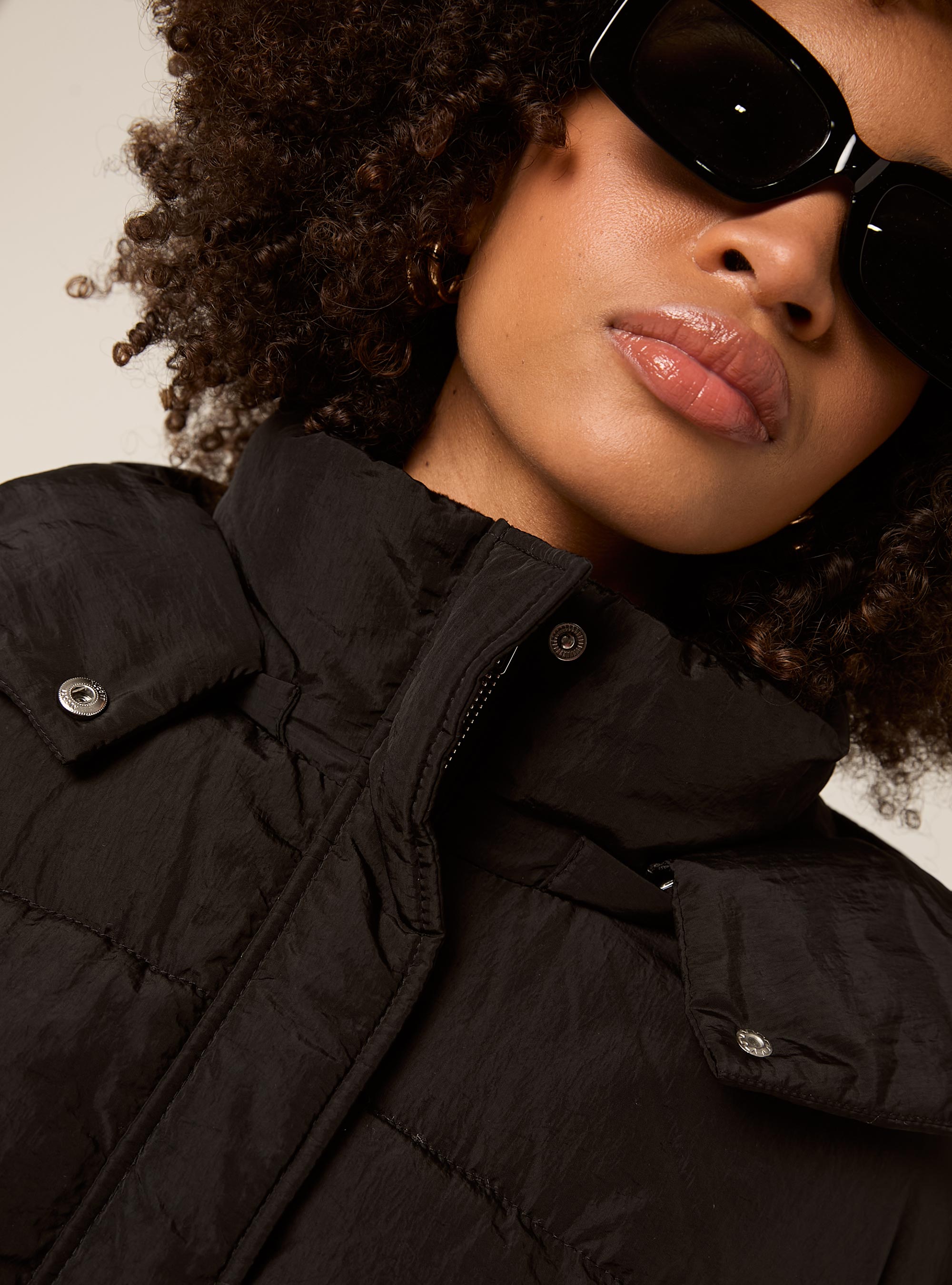 Veste matelassée à capuche, BK1 BLACK