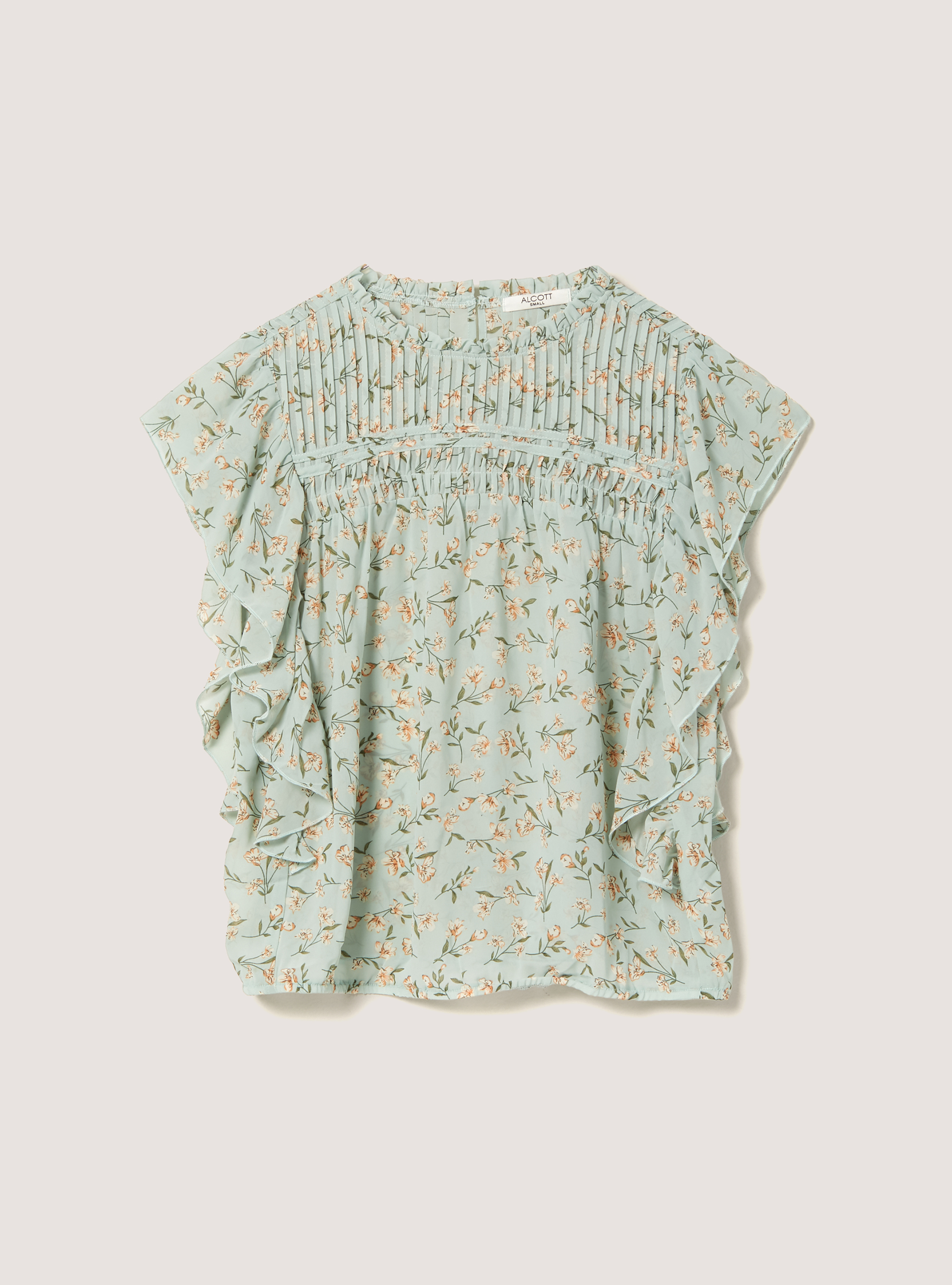 Flower print blouse, C6704 GREEN