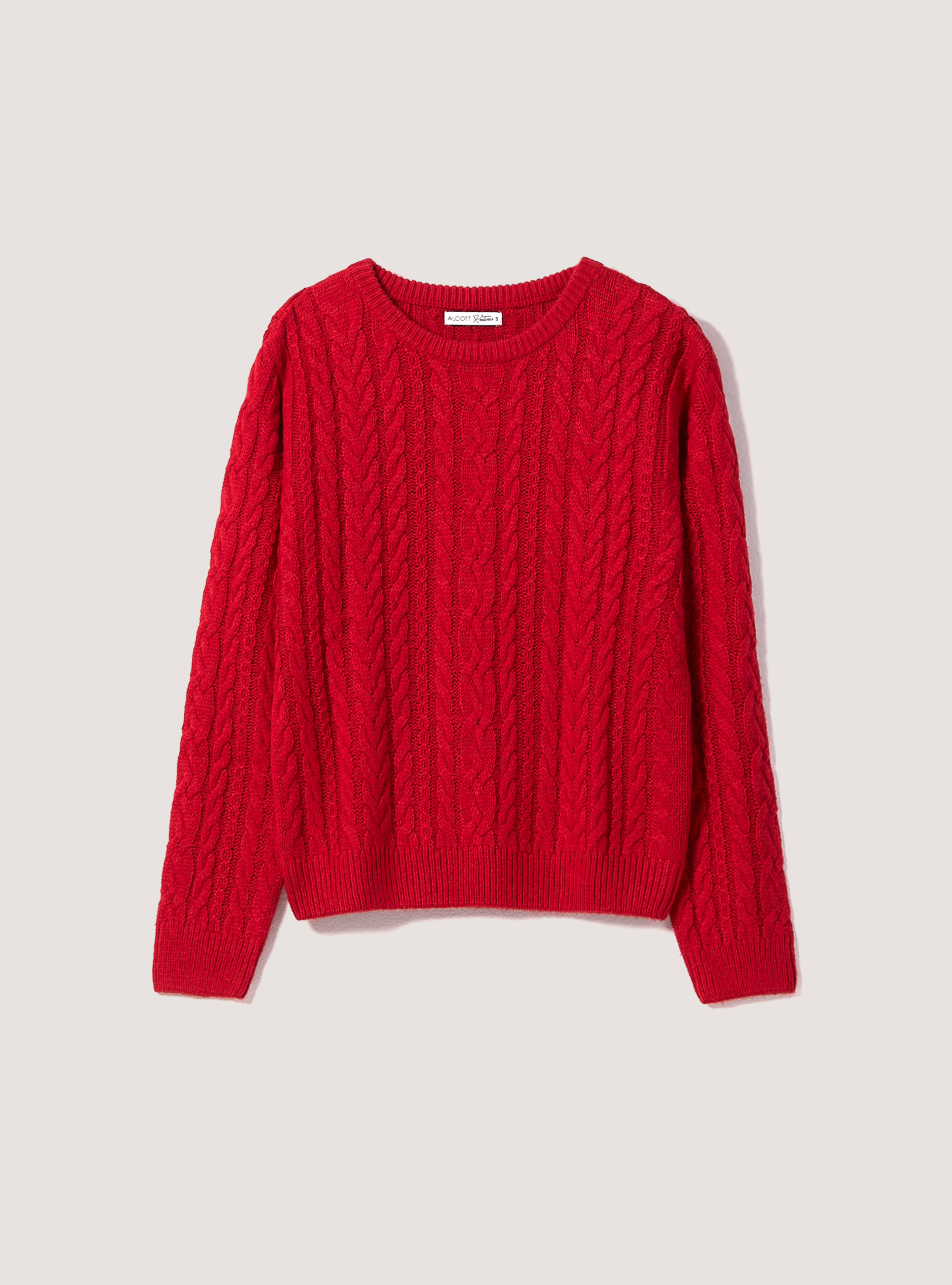Pullover con trecce, RD2 RED MEDIUM