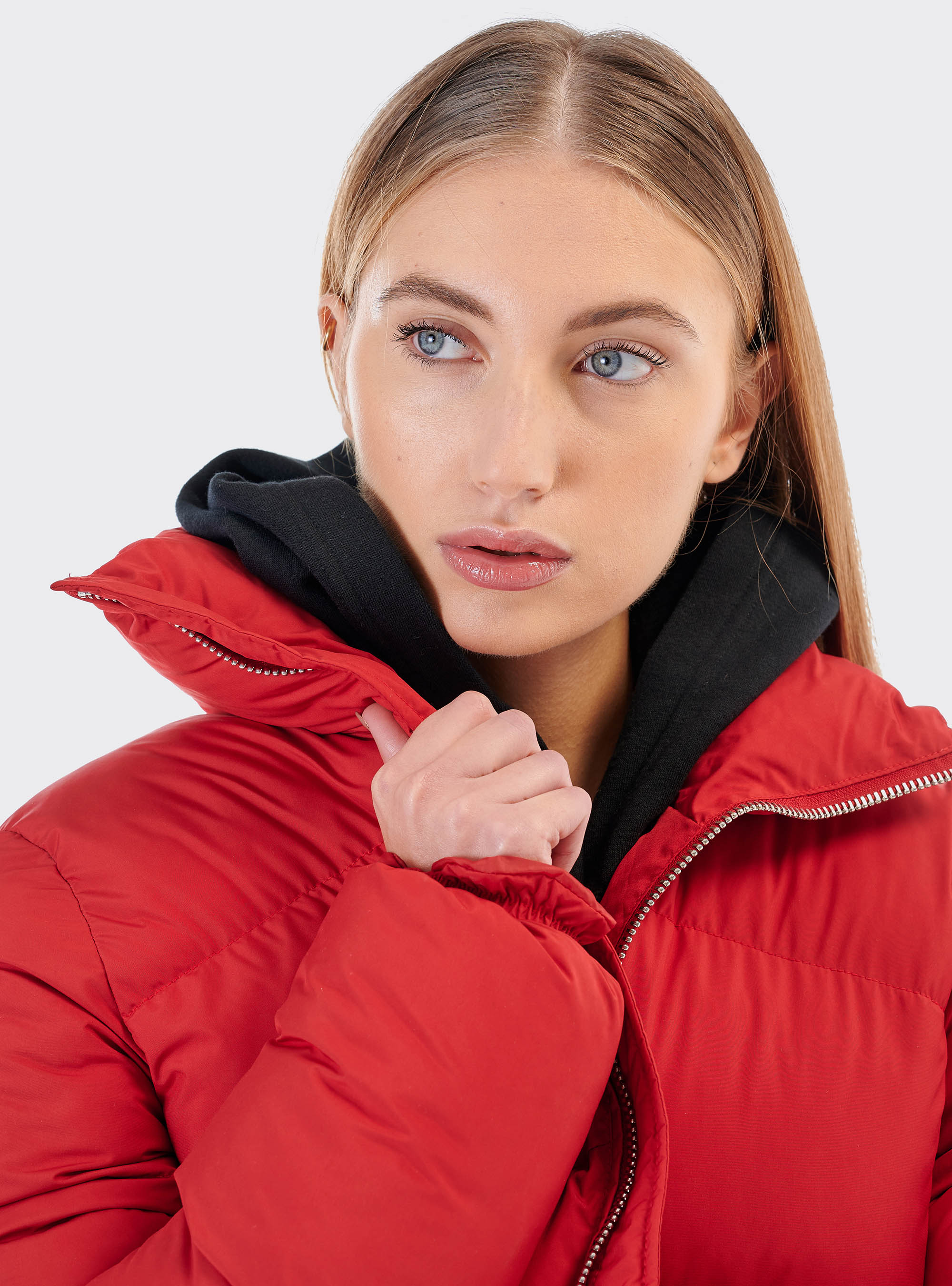 Short puffy jacket, C352 RED