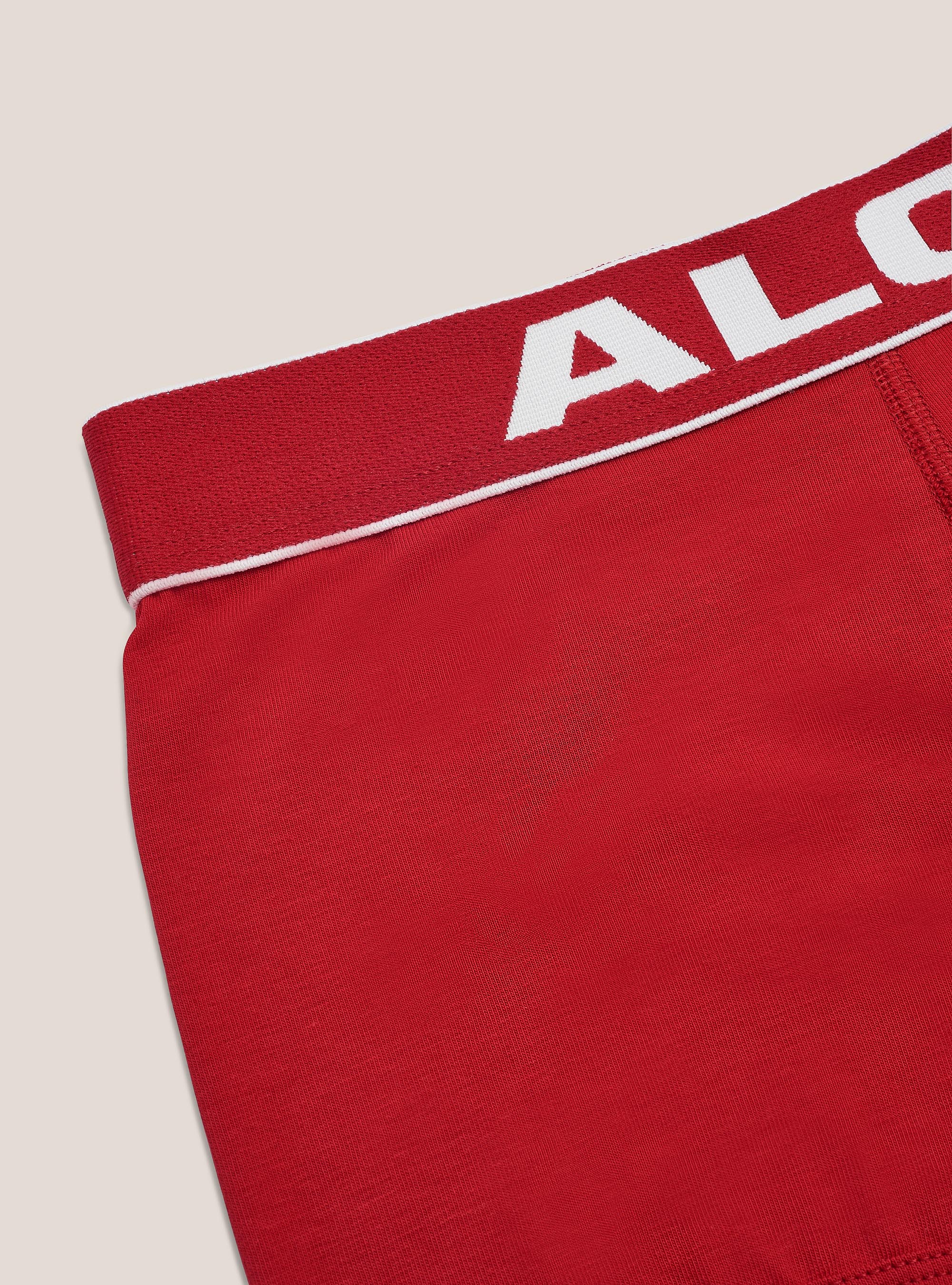 Boxer in cotone elasticizzato con logo, ROSSO