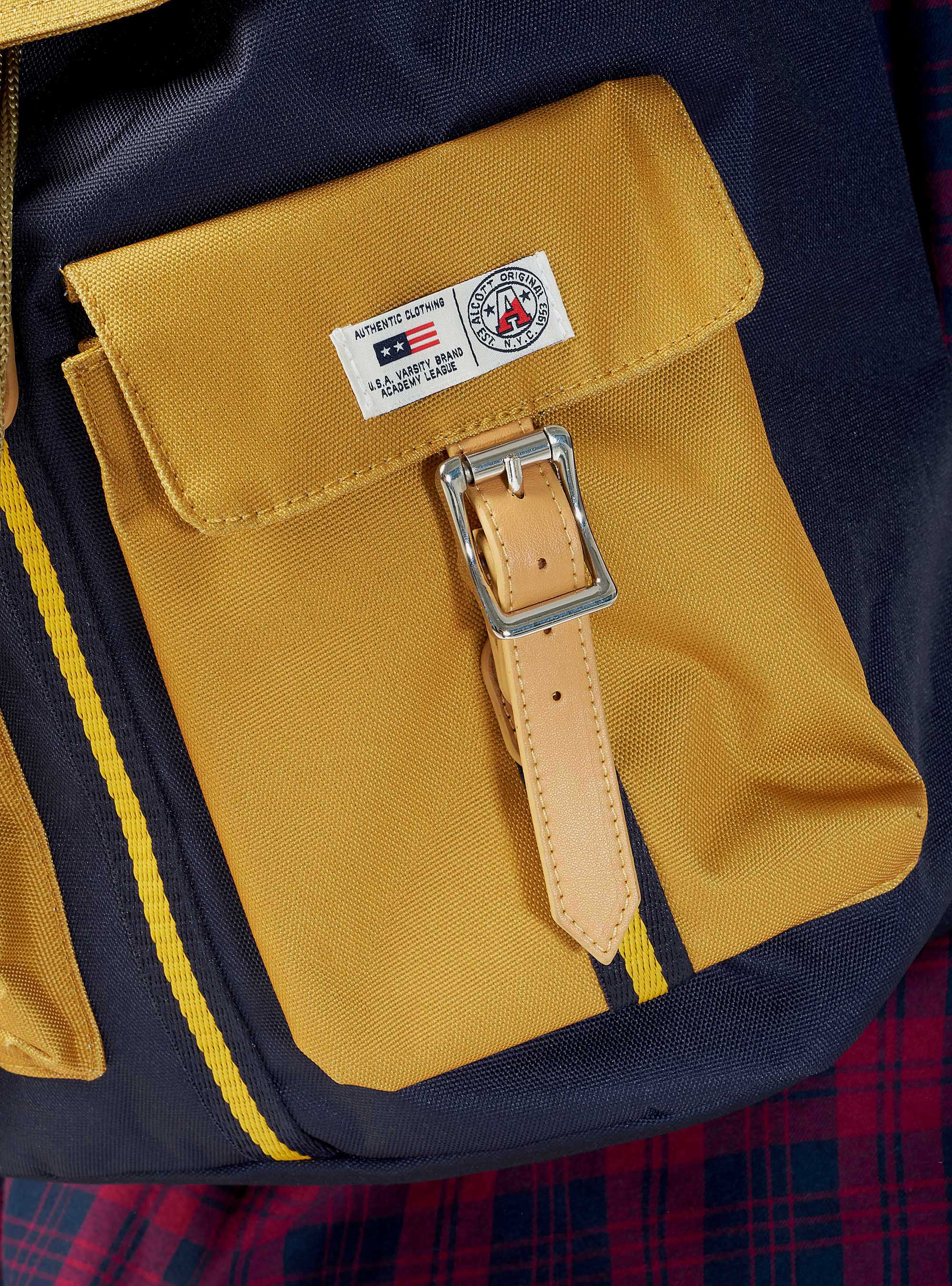 Zaino con tasconi e chiusure in ecopelle, BLU