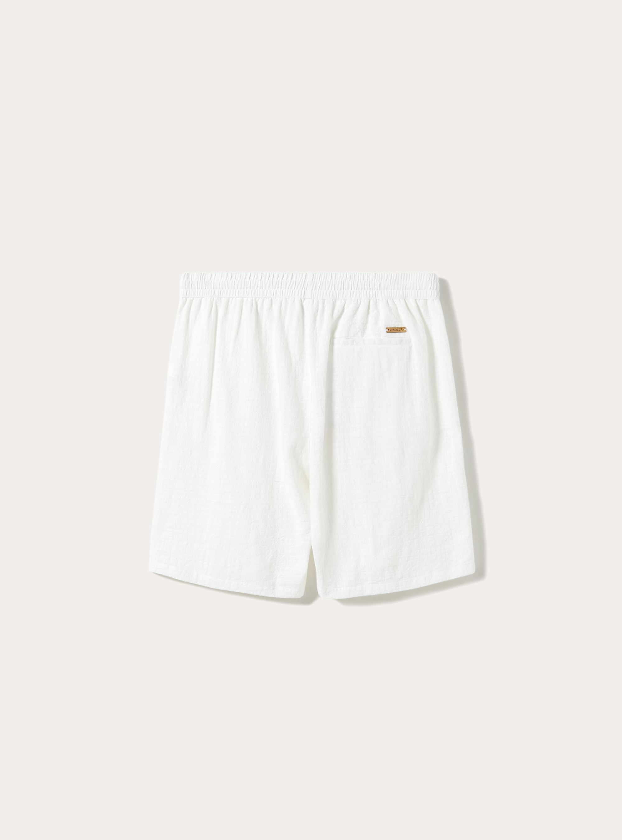 Bermudashorts aus Baumwolle mit elastischem Bund, WH2 WHITE
