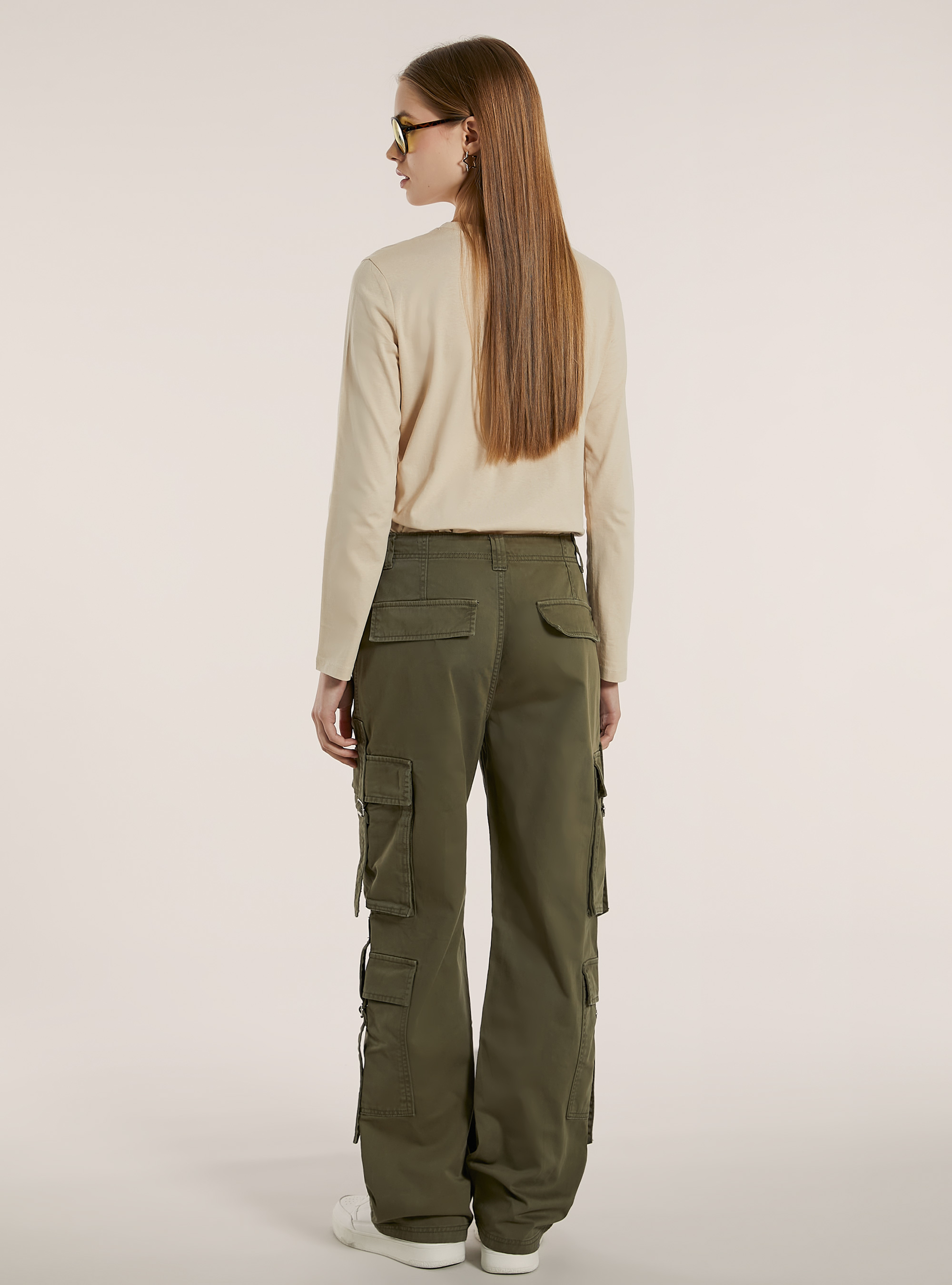 Twill multi cargo trousers, KY1 KAKY DARK