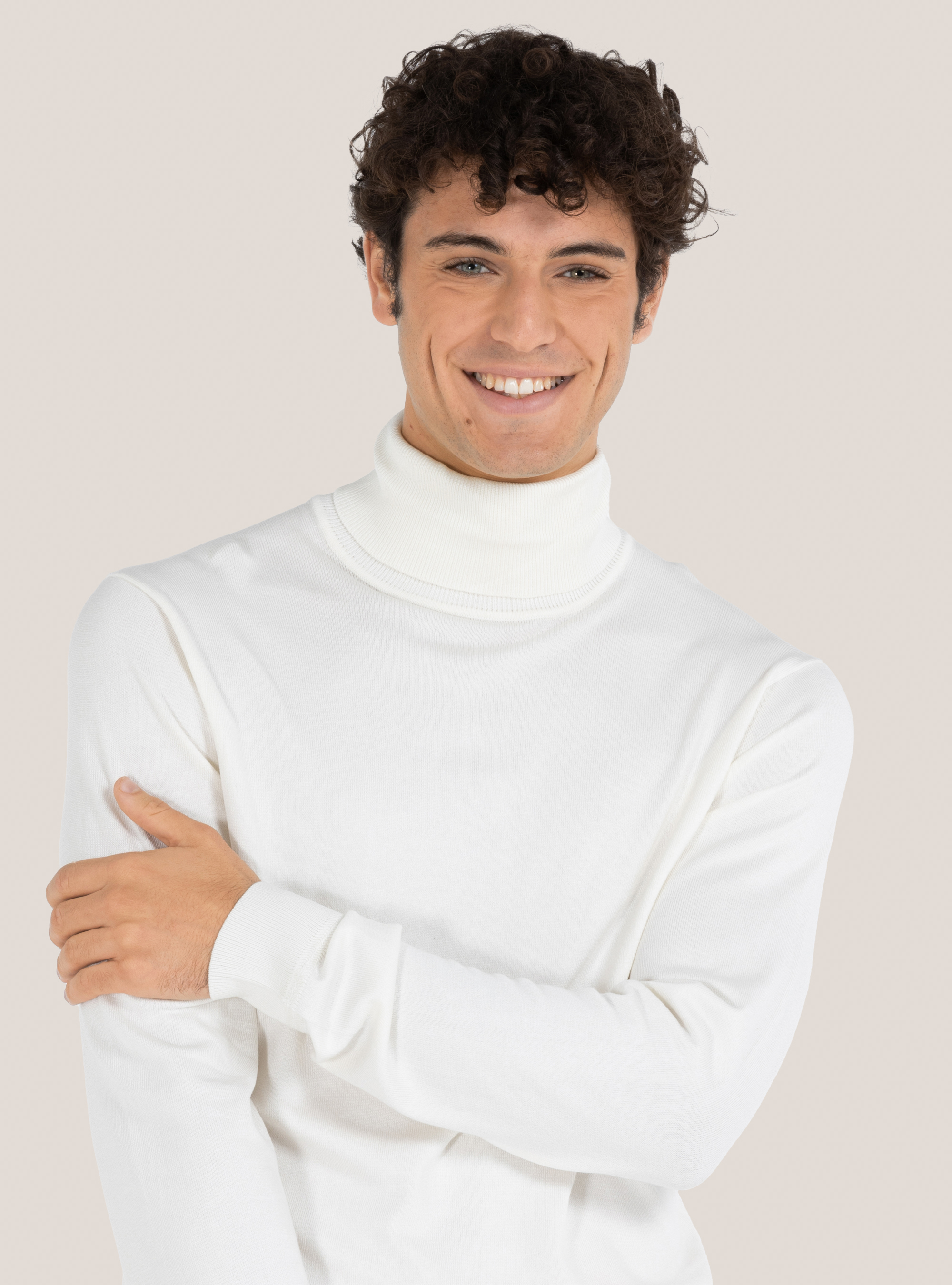Basic turtleneck pullover, WHITE