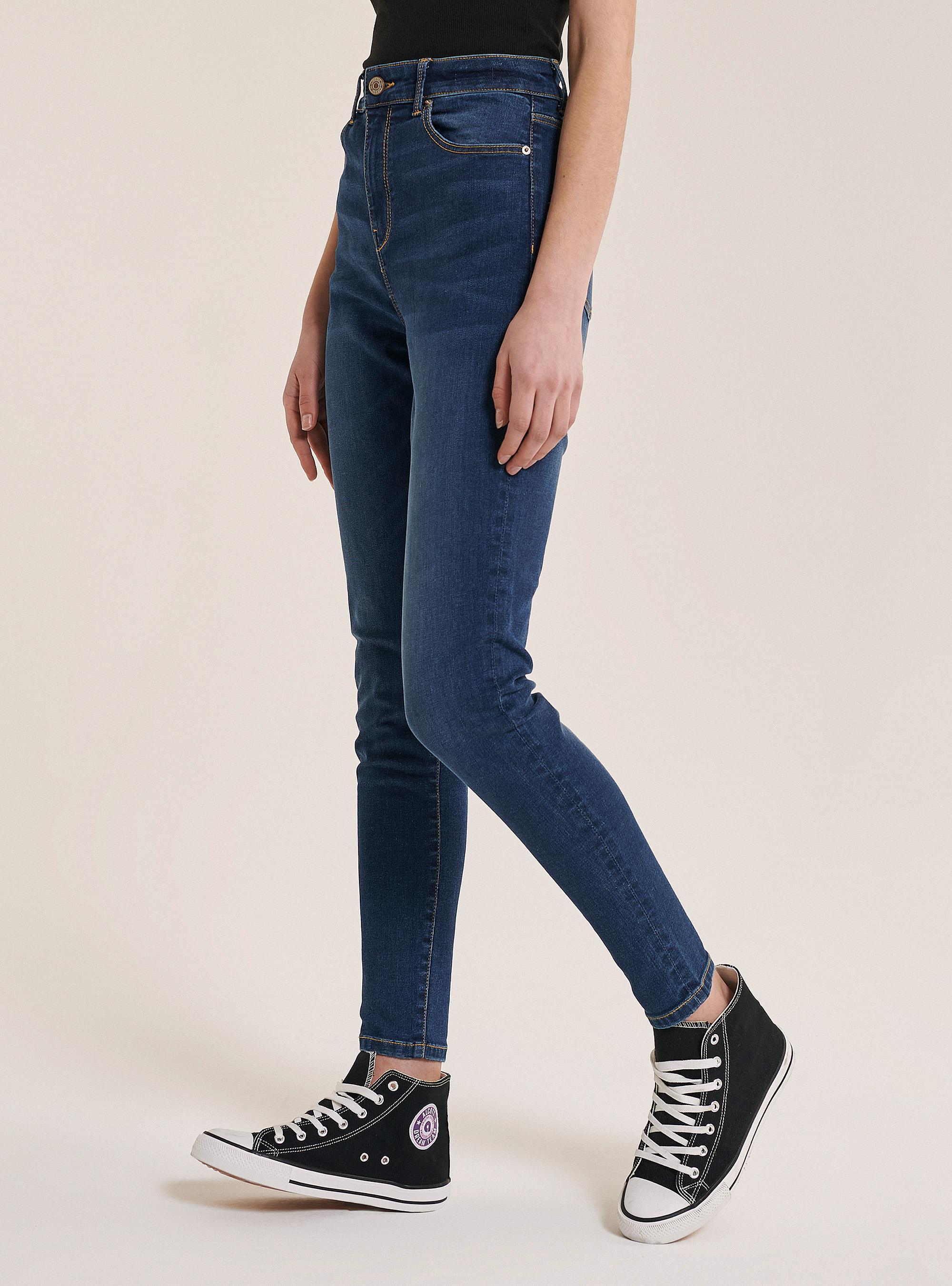 Jeans super hight waist, C241 BLUE