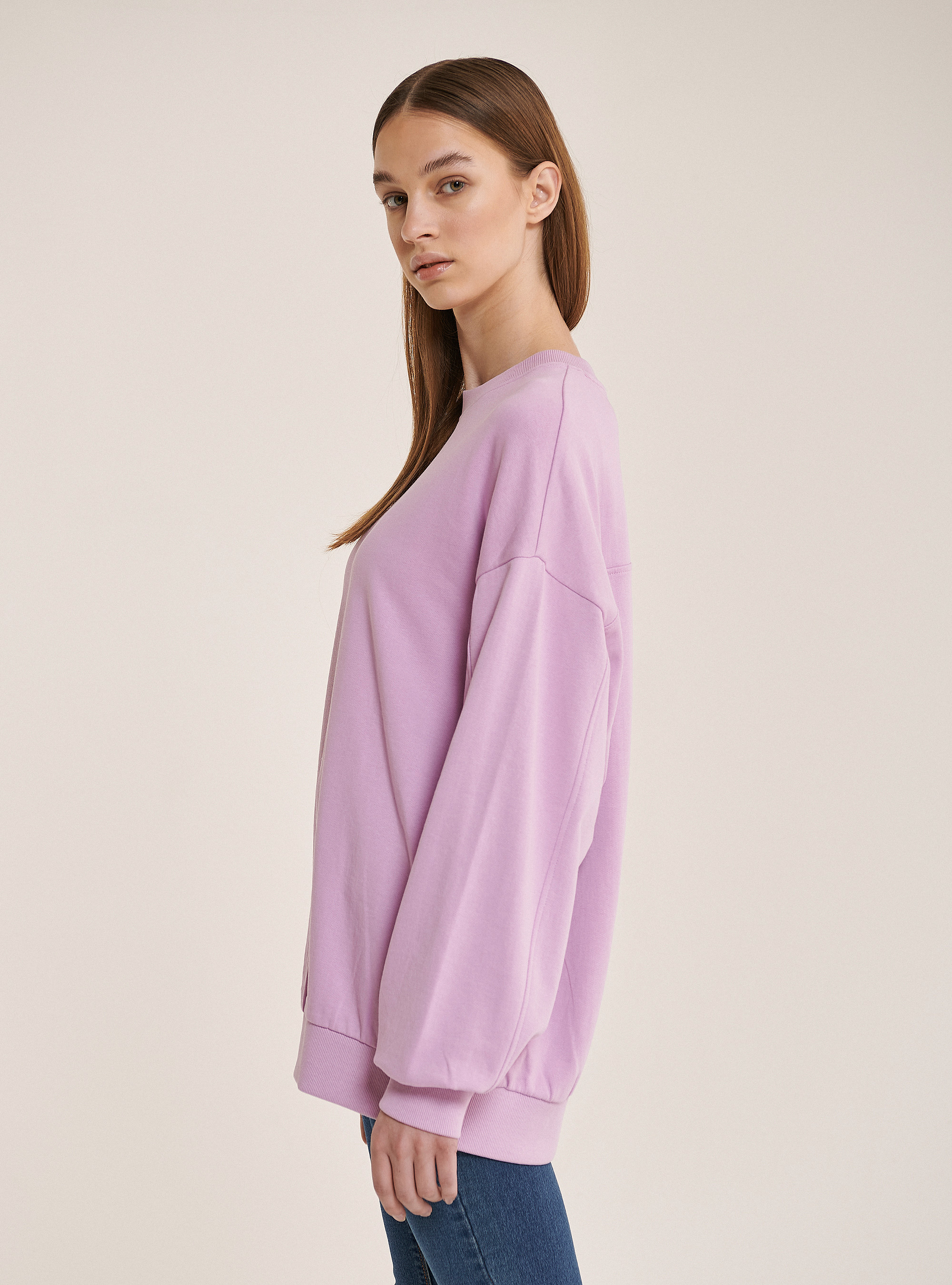 Basic oversize sweatshirt, C3303 LILLAC