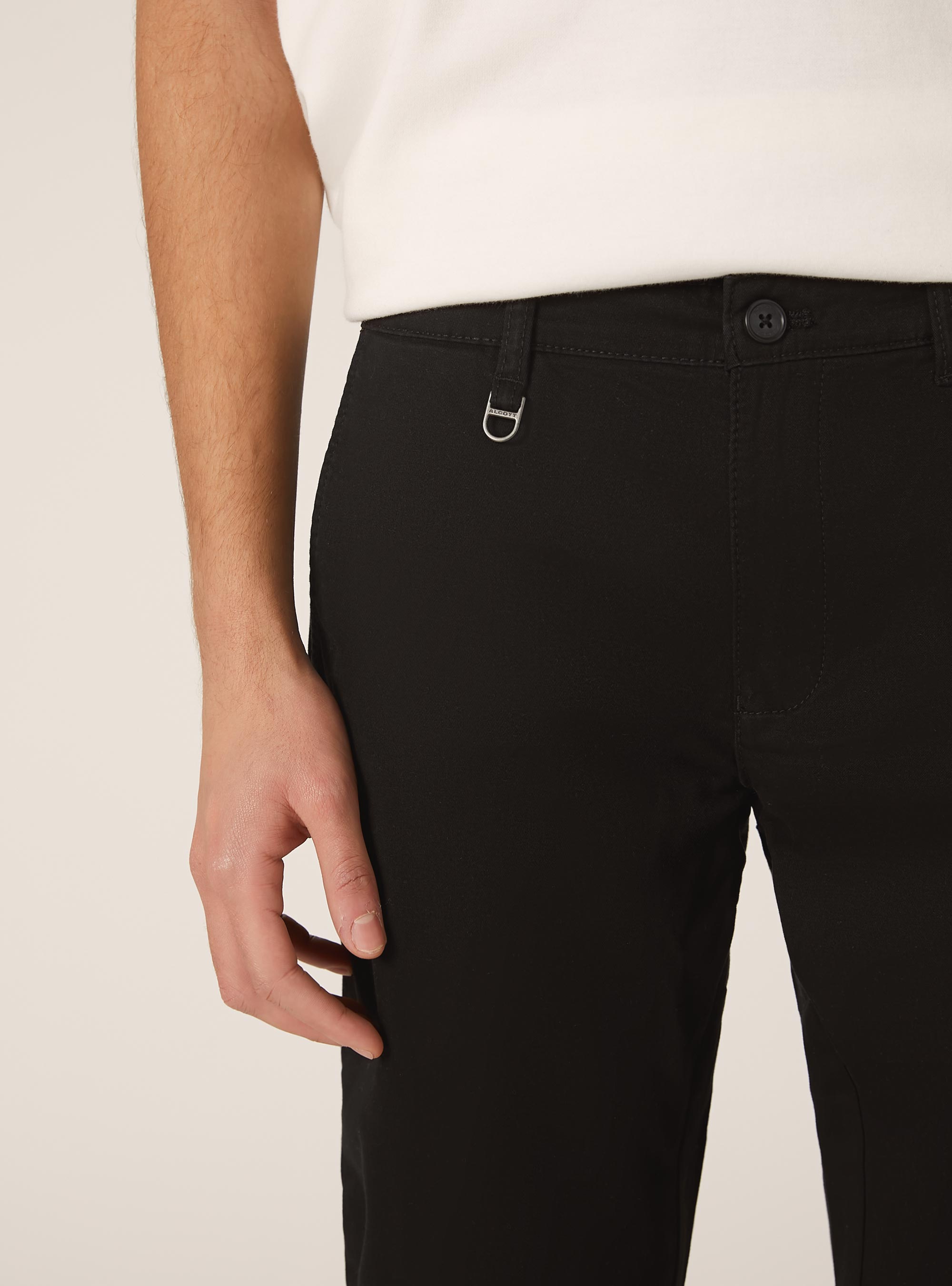 Skinny fit stretch twill chinos, BK1 BLACK