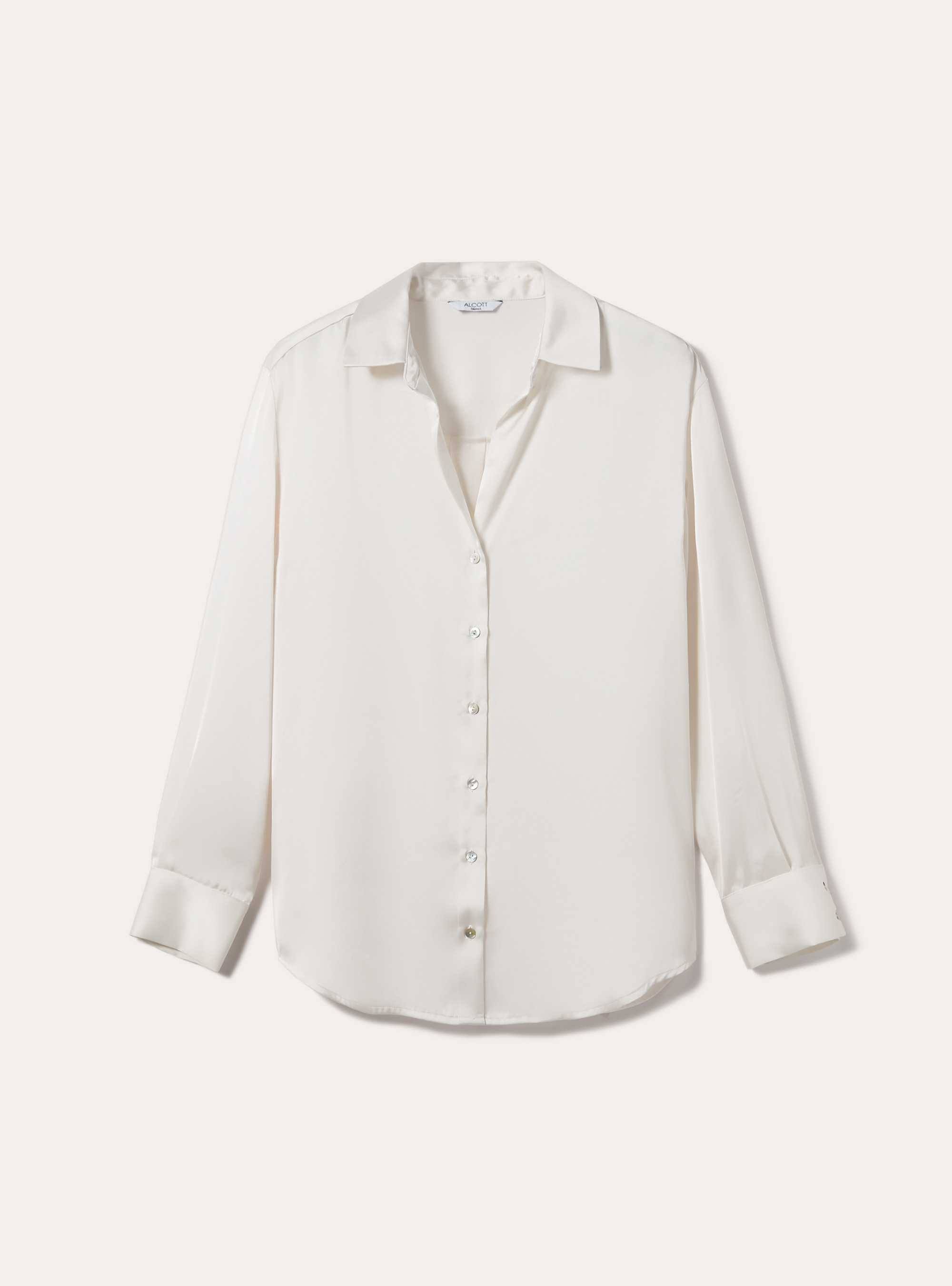 Chemise unie en satin, WH1 OFF WHITE