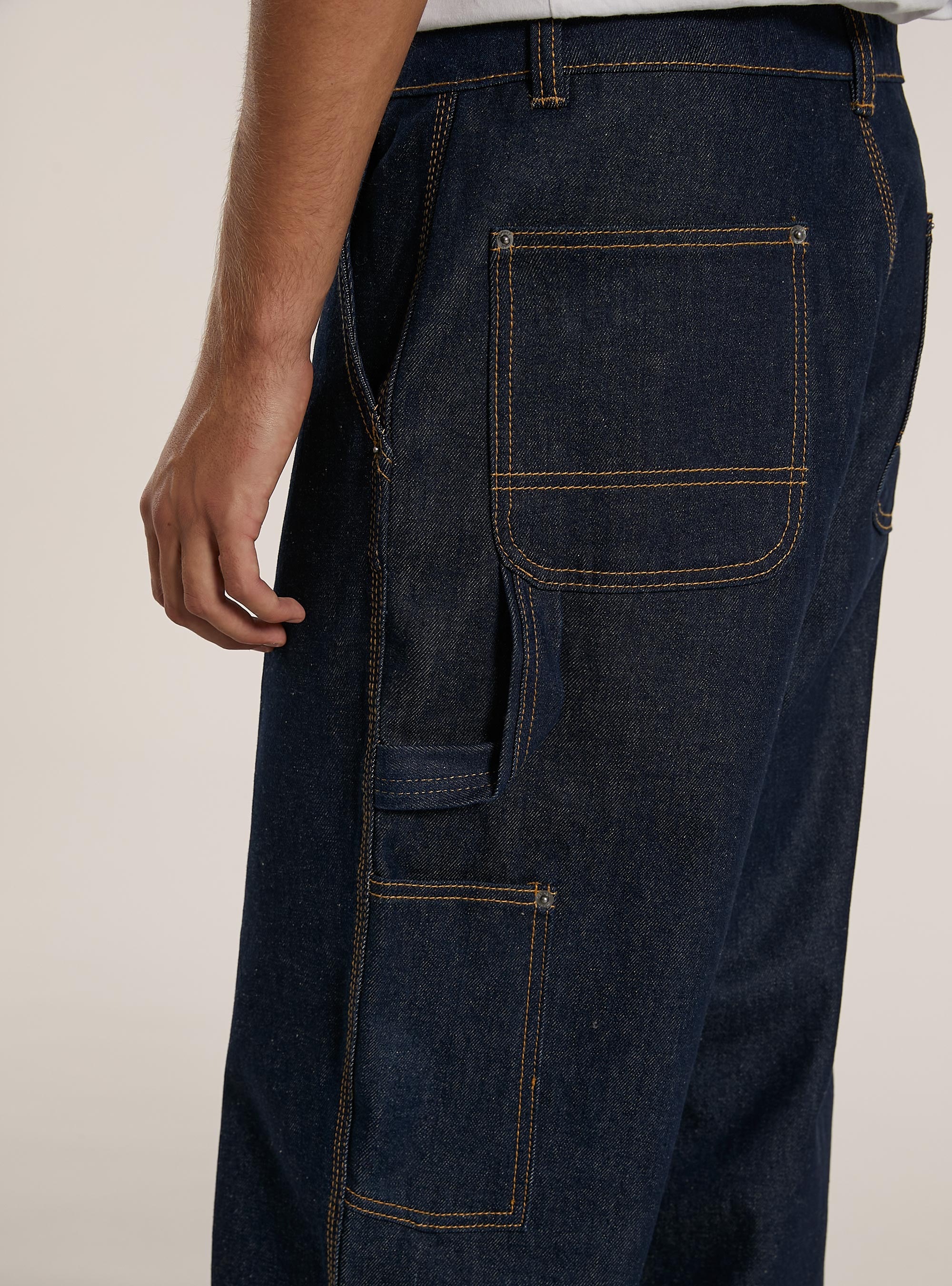 Jeans de charpentier ouvrier, D002 MEDIUM DARK BLUE