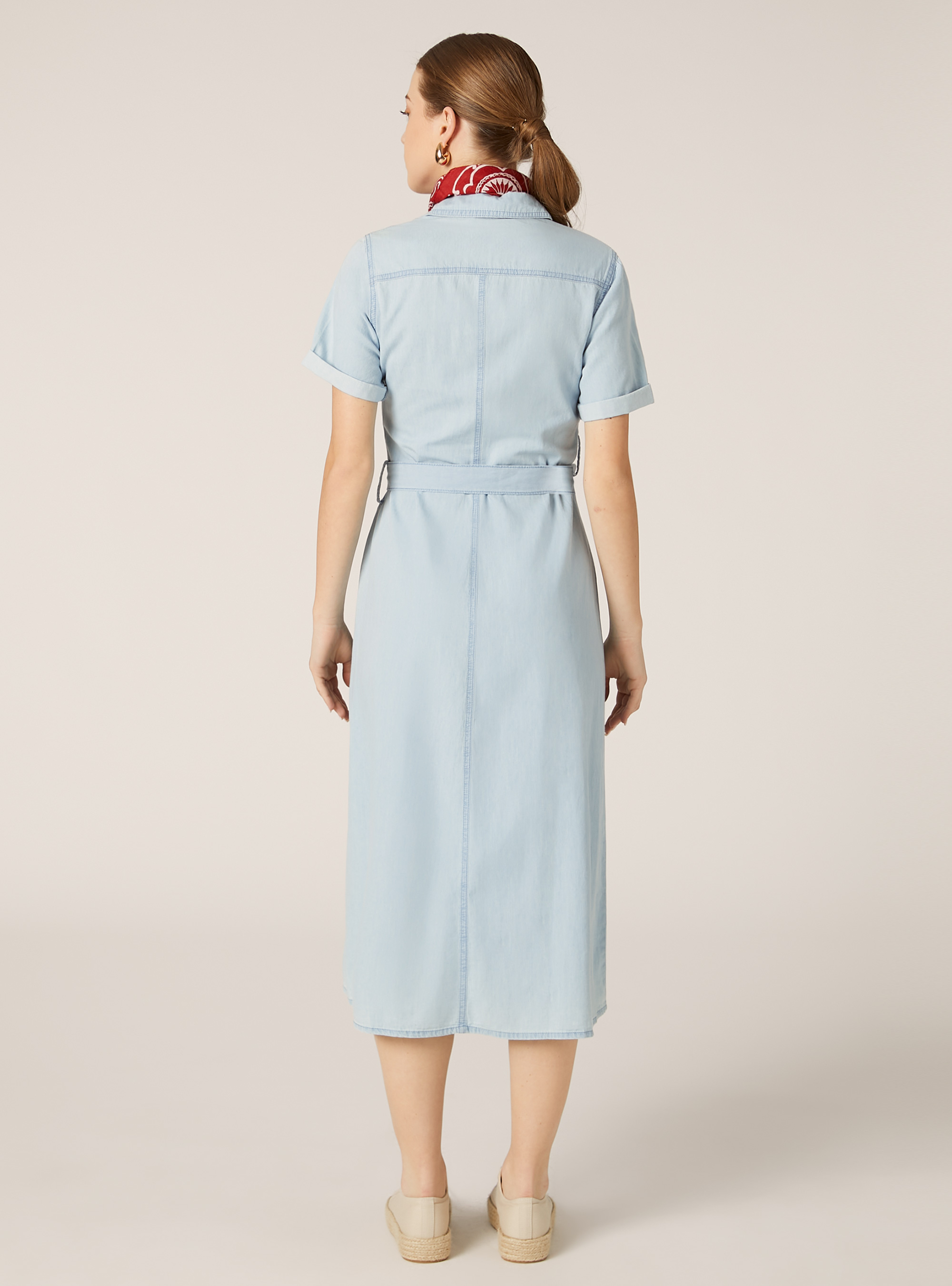 Denim chemisier dress, D007 LIGHT AZURE