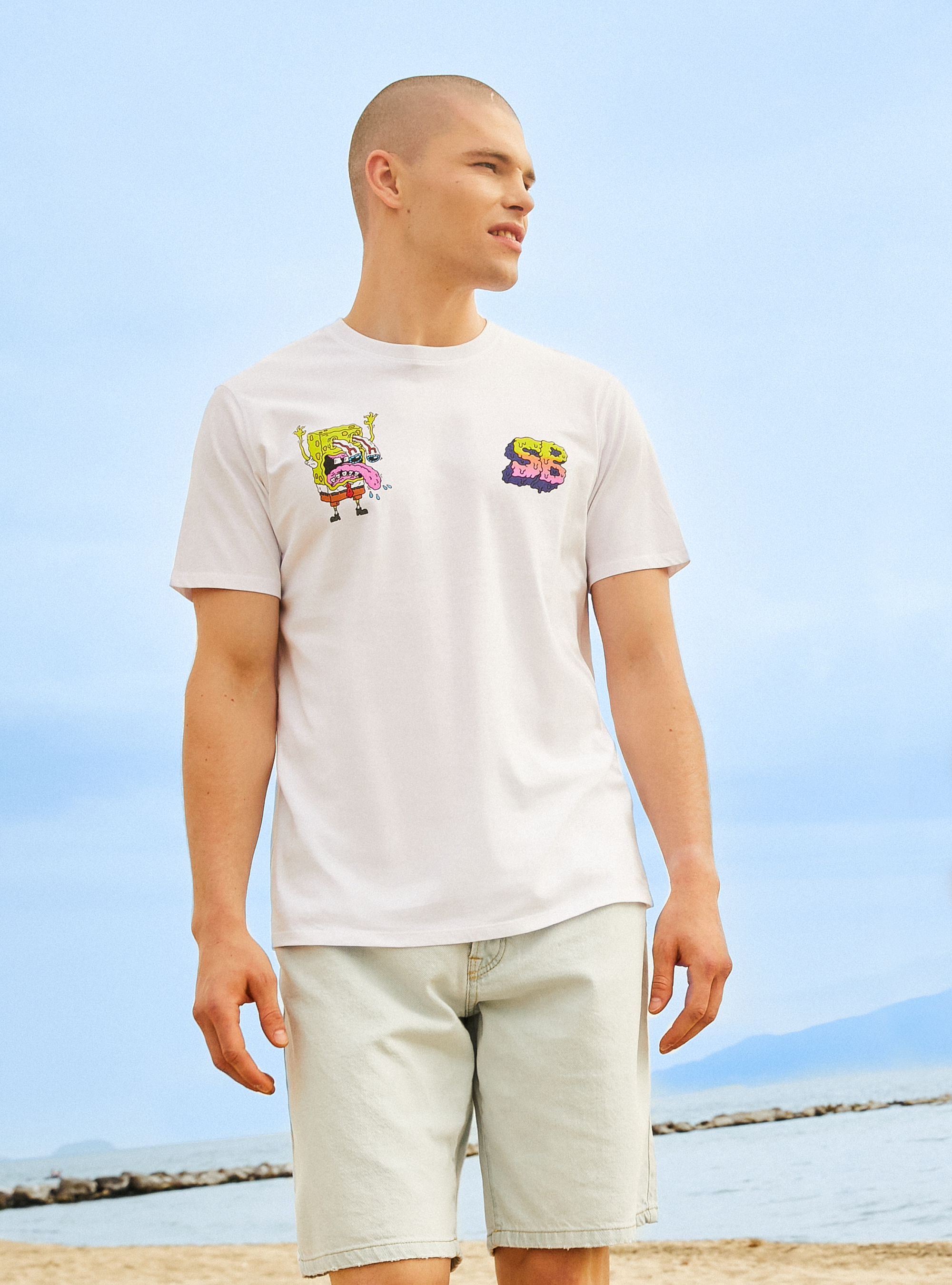 Camiseta Bob Esponja / Alcott, WH3 WHITE