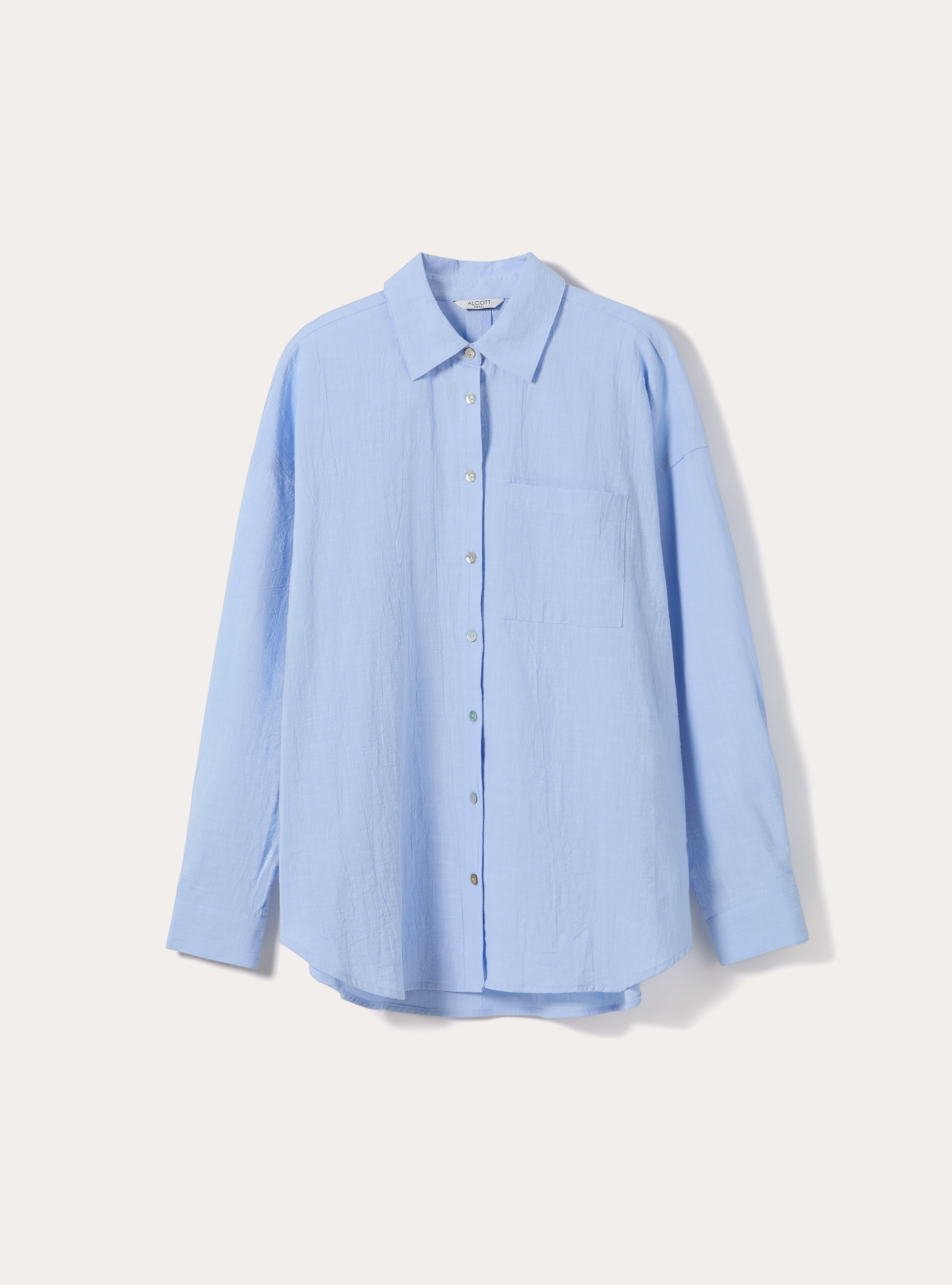 Camicia oversize con tasca, AZZURRO CHIARO