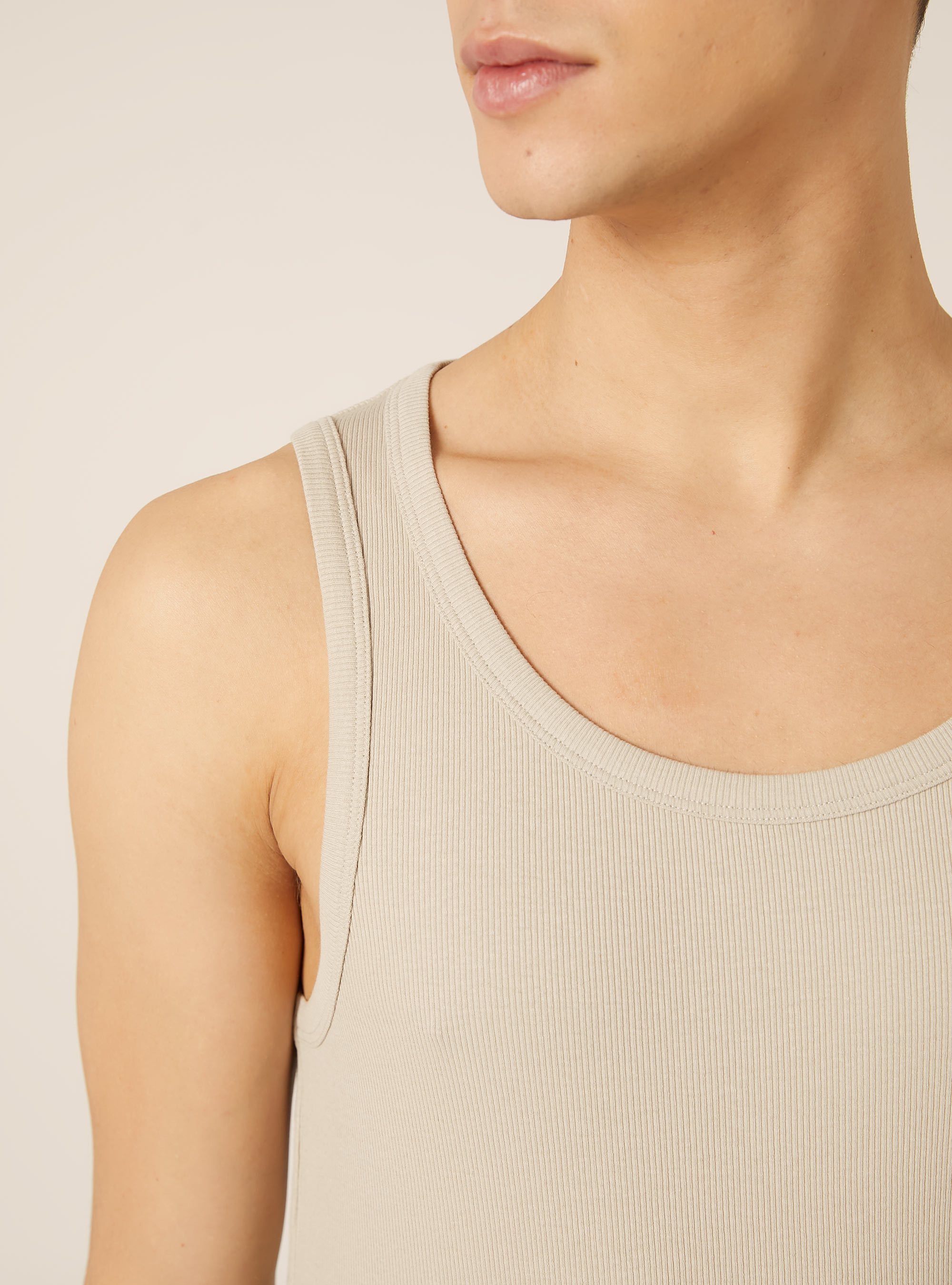 Camiseta de Tirantes B&aacute;sica Slim Fit de Canal&eacute;, SA3 SAND LIGHT