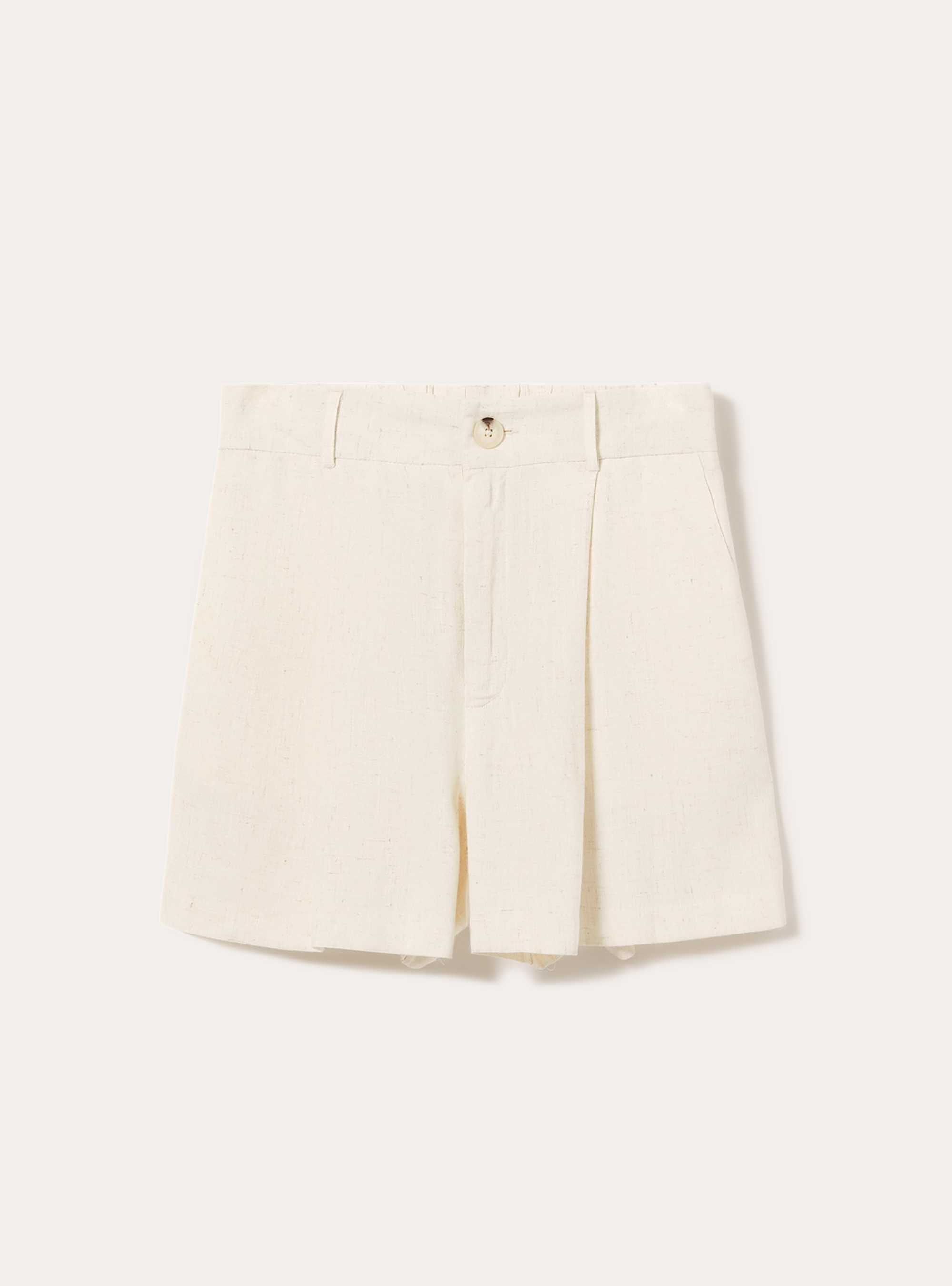 Linen blend fluid shorts, MBG3 BEIGE MEL LIGHT