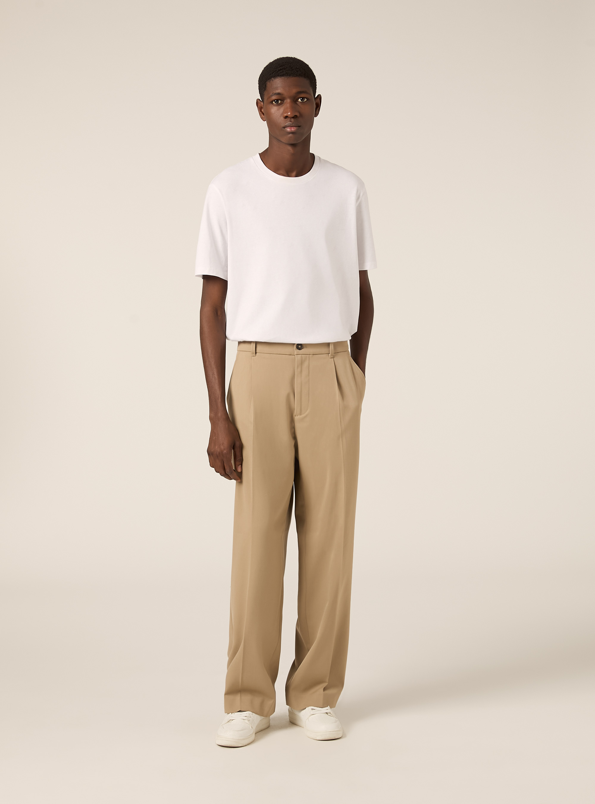 Pantaloni tailored straight, BG2 BEIGE MEDIUM