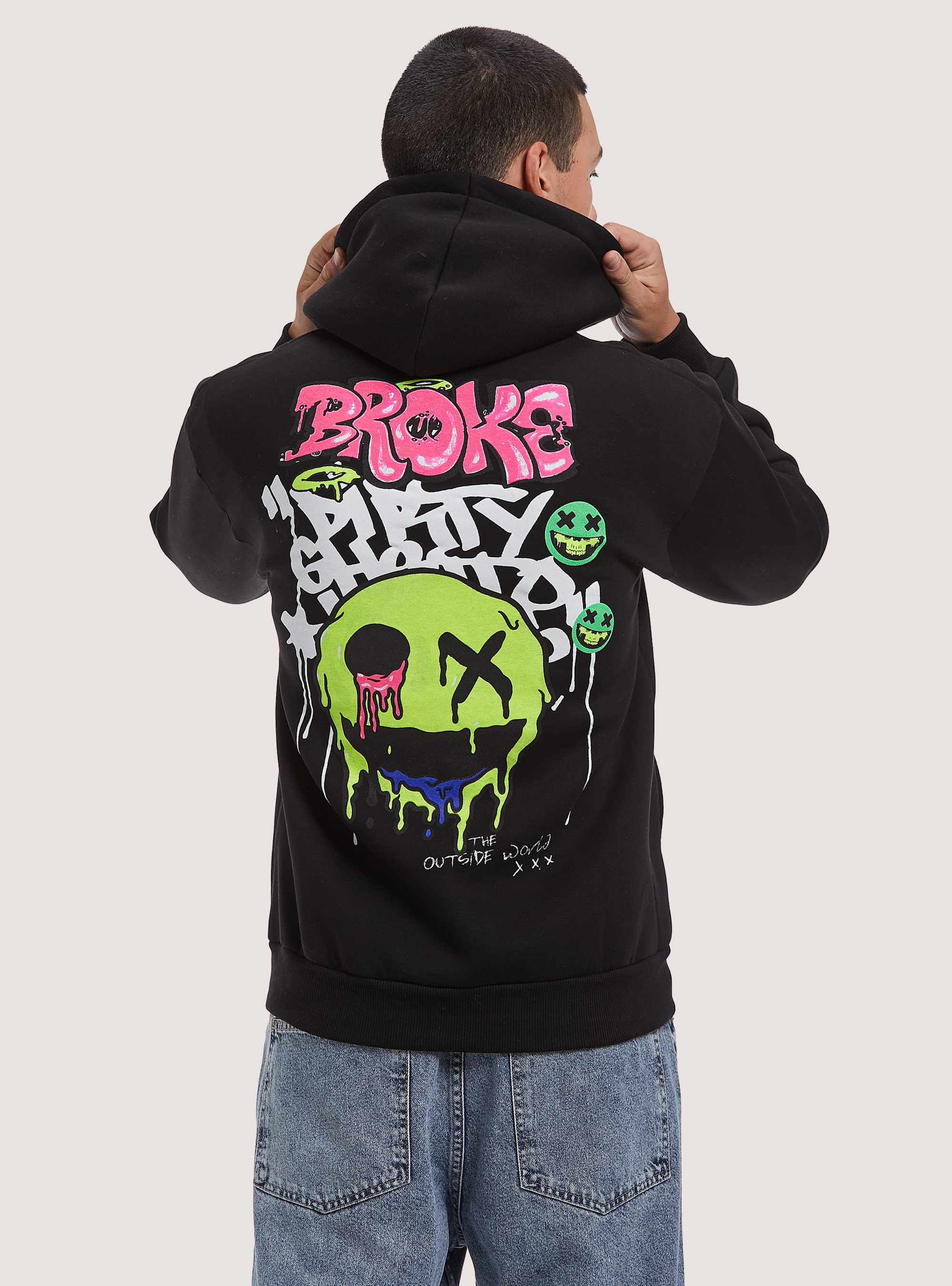 Felpa con stampa Smile Collection, BK1 BLACK