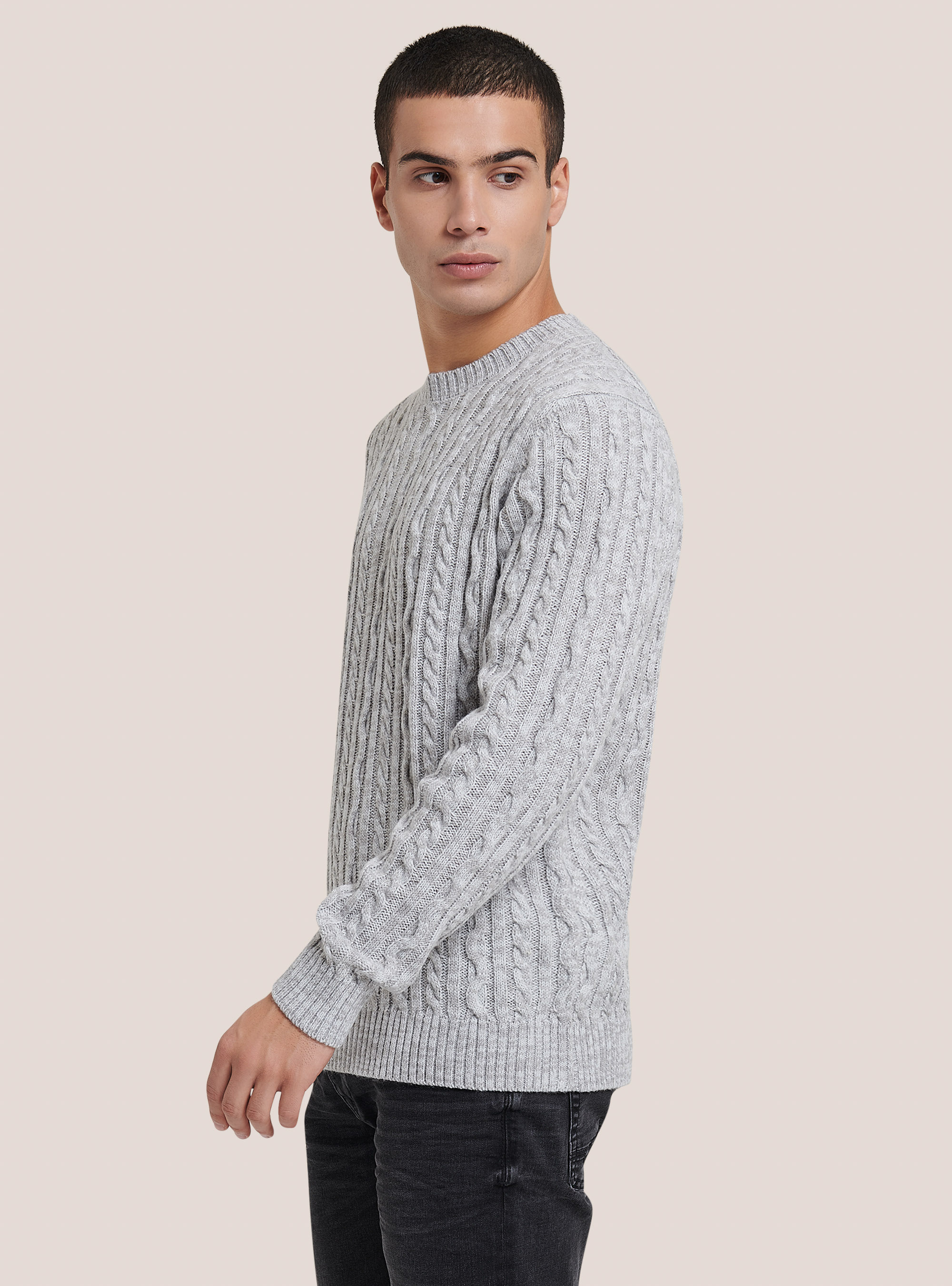 Pullover caldo con trecce, PERLA