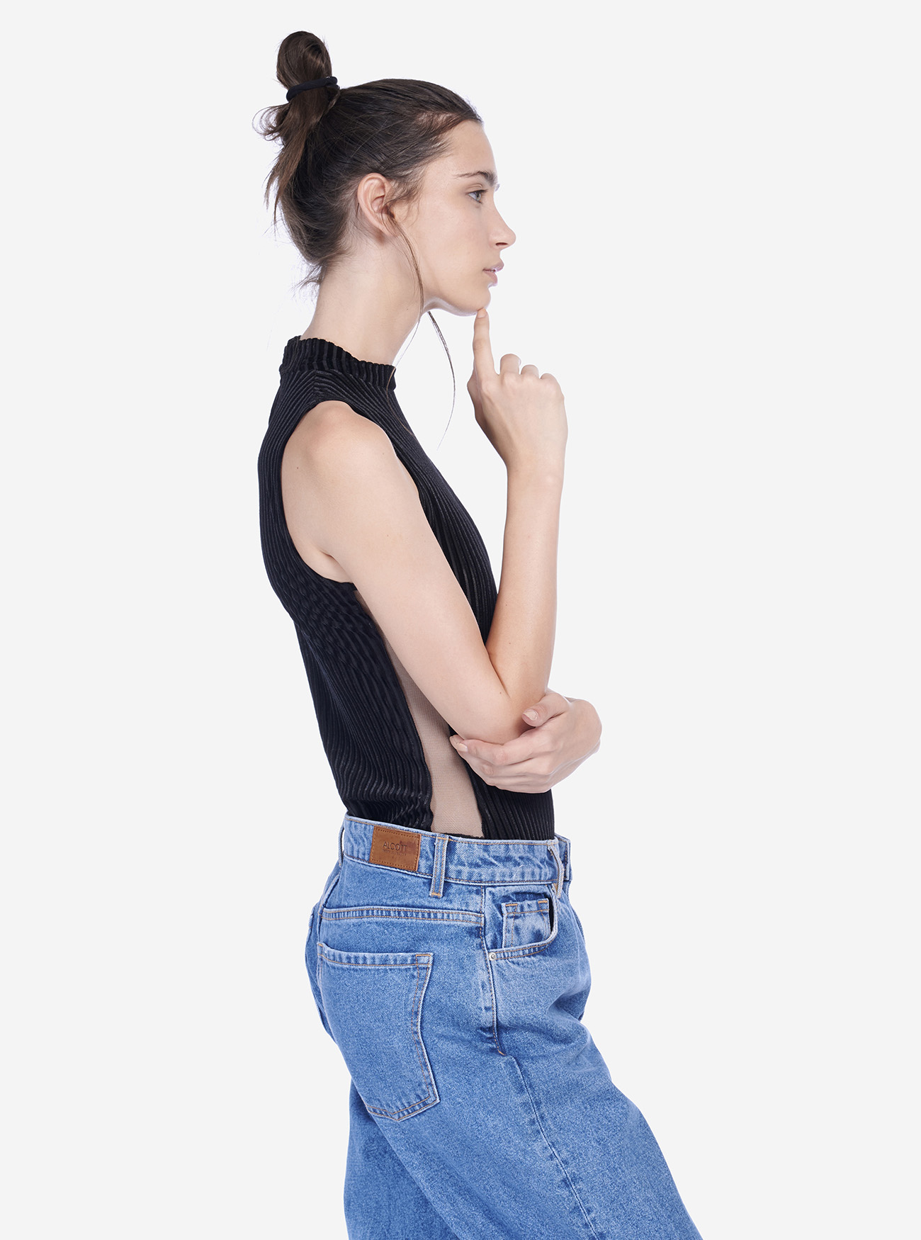 Body senza maniche, NERO