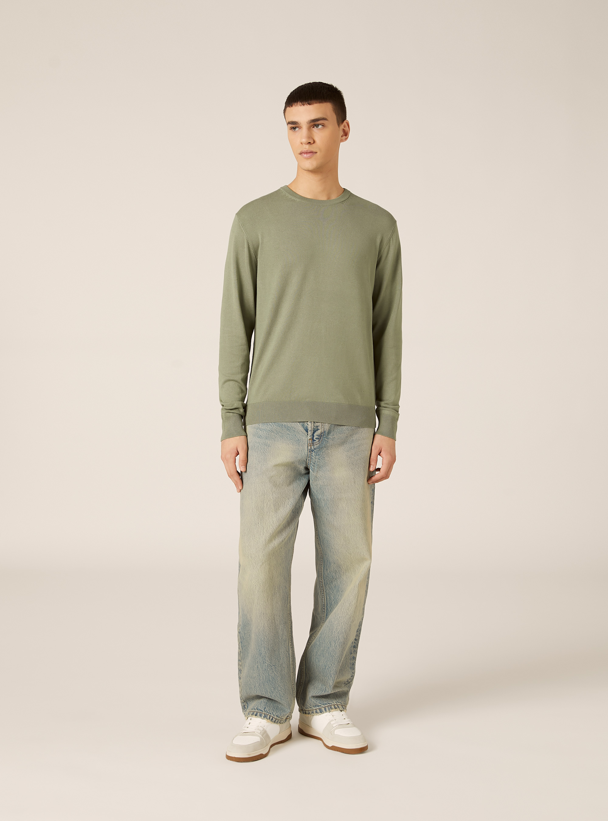 Pullover girocollo in viscosa sostenibile Ecovero, KY1 KAKY DARK