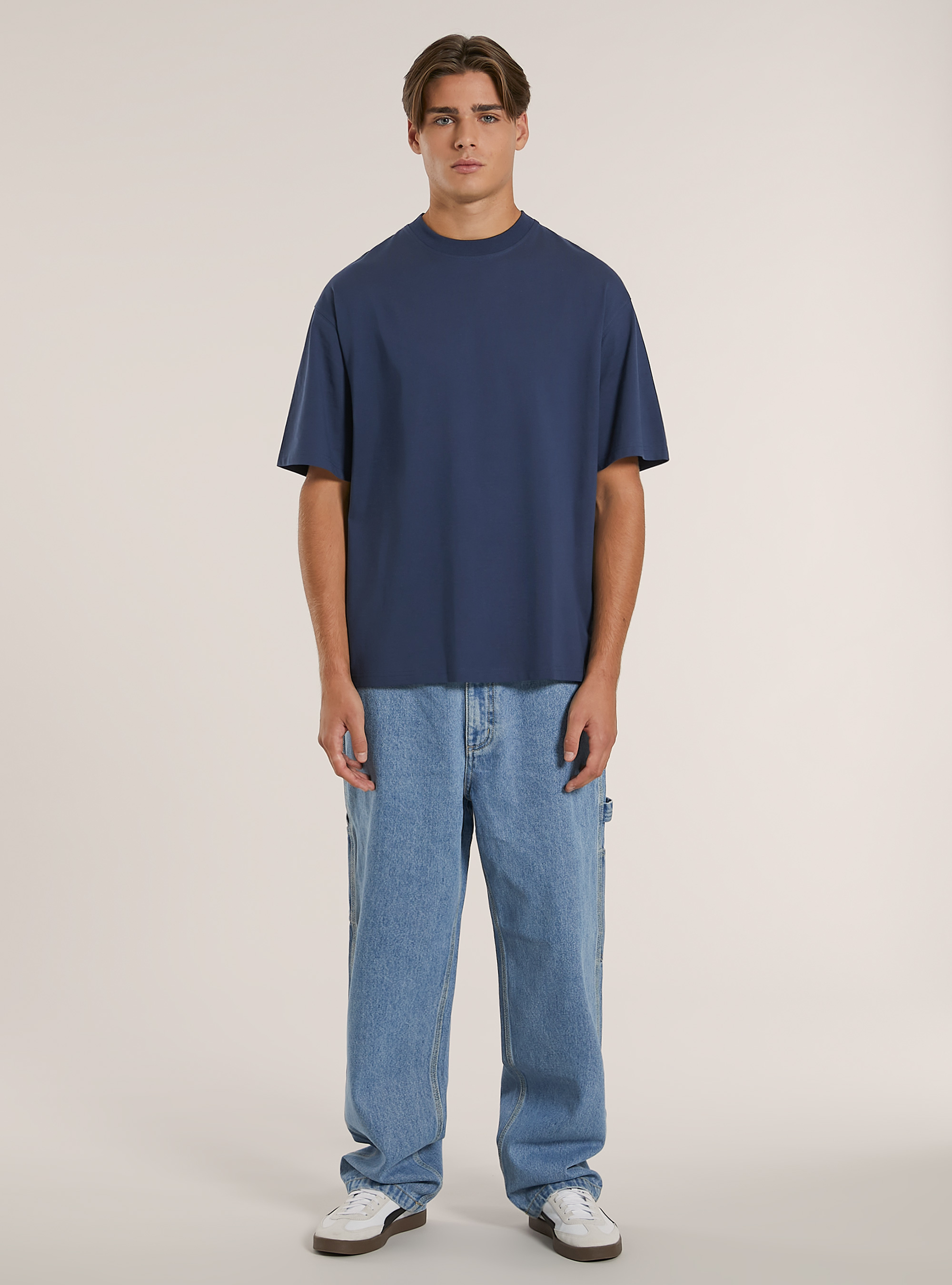 Maglietta boxy fit in cotone, BL3 BLUE LIGHT