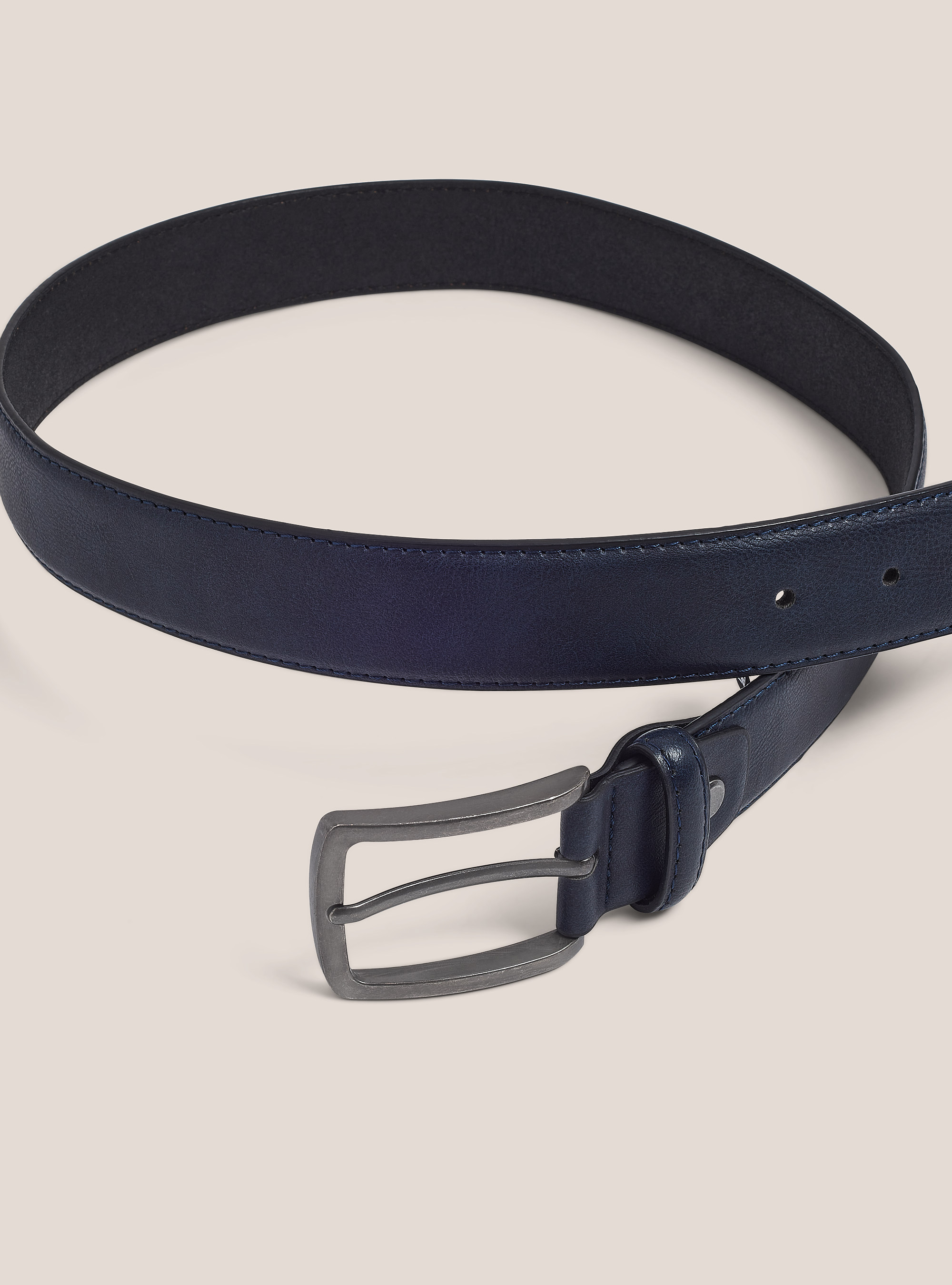 Cinturon efecto piel, AZUL MARINO