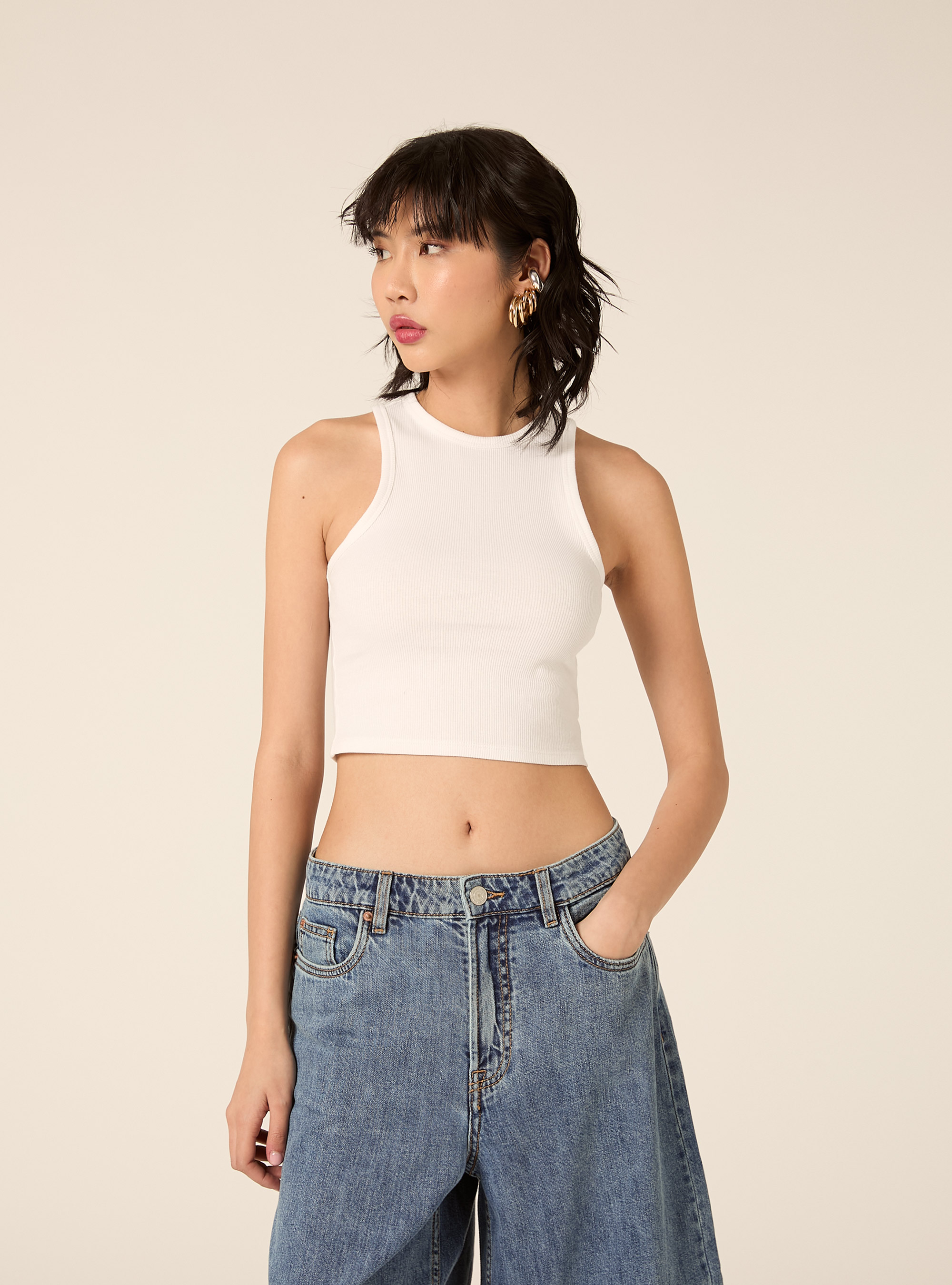 Canotta basic in cannete', WH3 WHITE