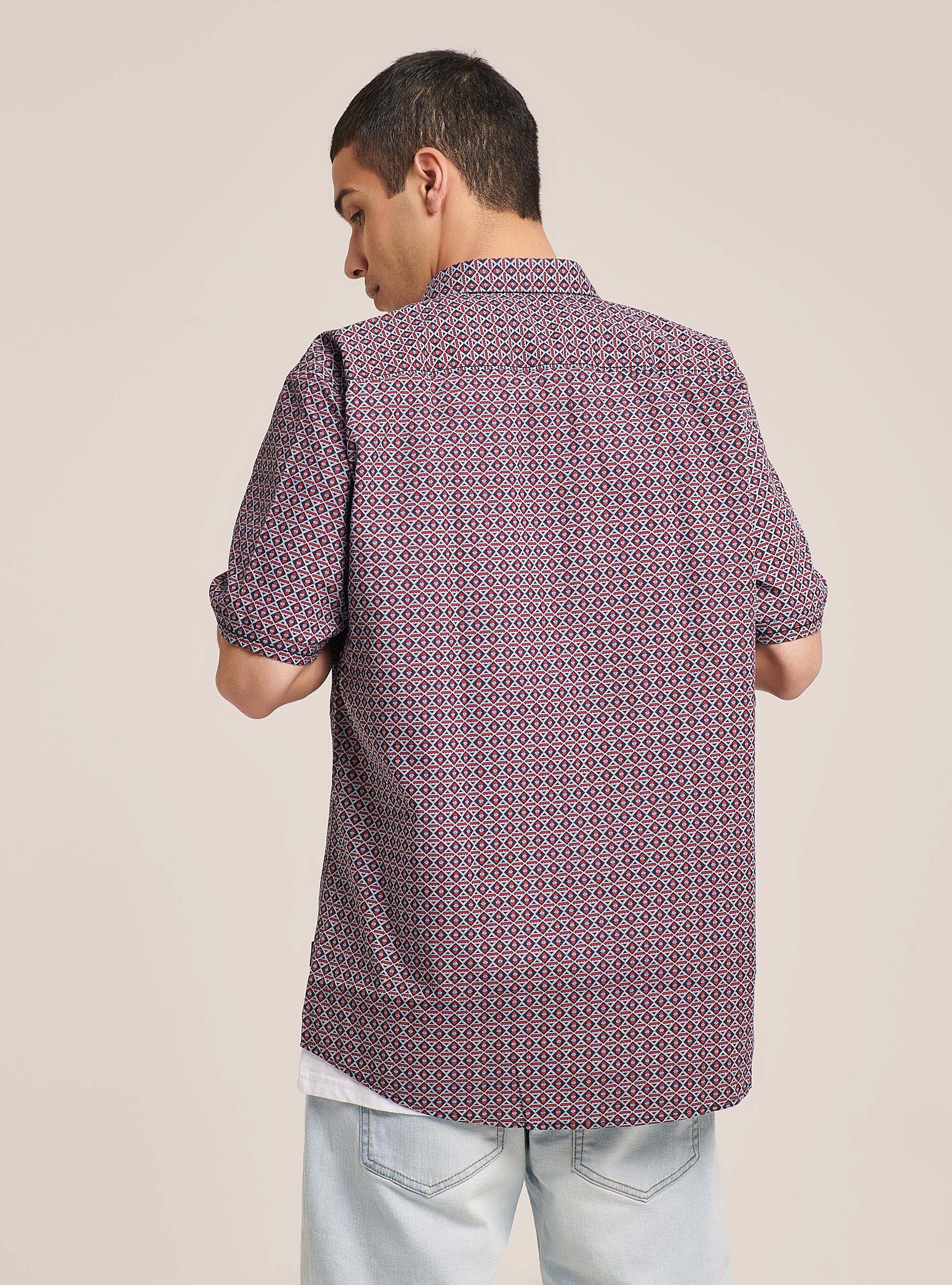 Shirt with short sleeves, C0310 BORDEAUX