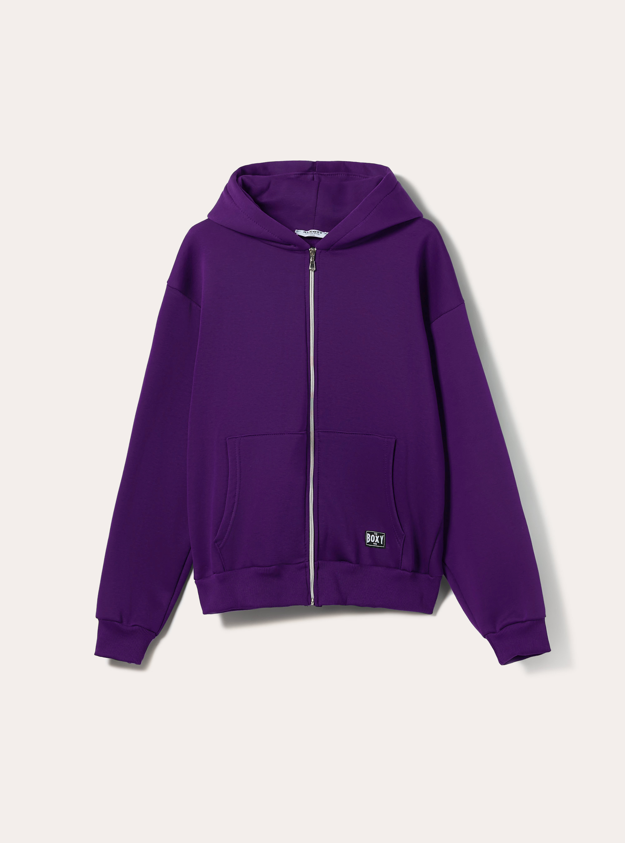 Sweatshirt mit Rei&szlig;verschluss und kastenf&ouml;rmiger Kapuze, VI2 VIOLET MEDIUM