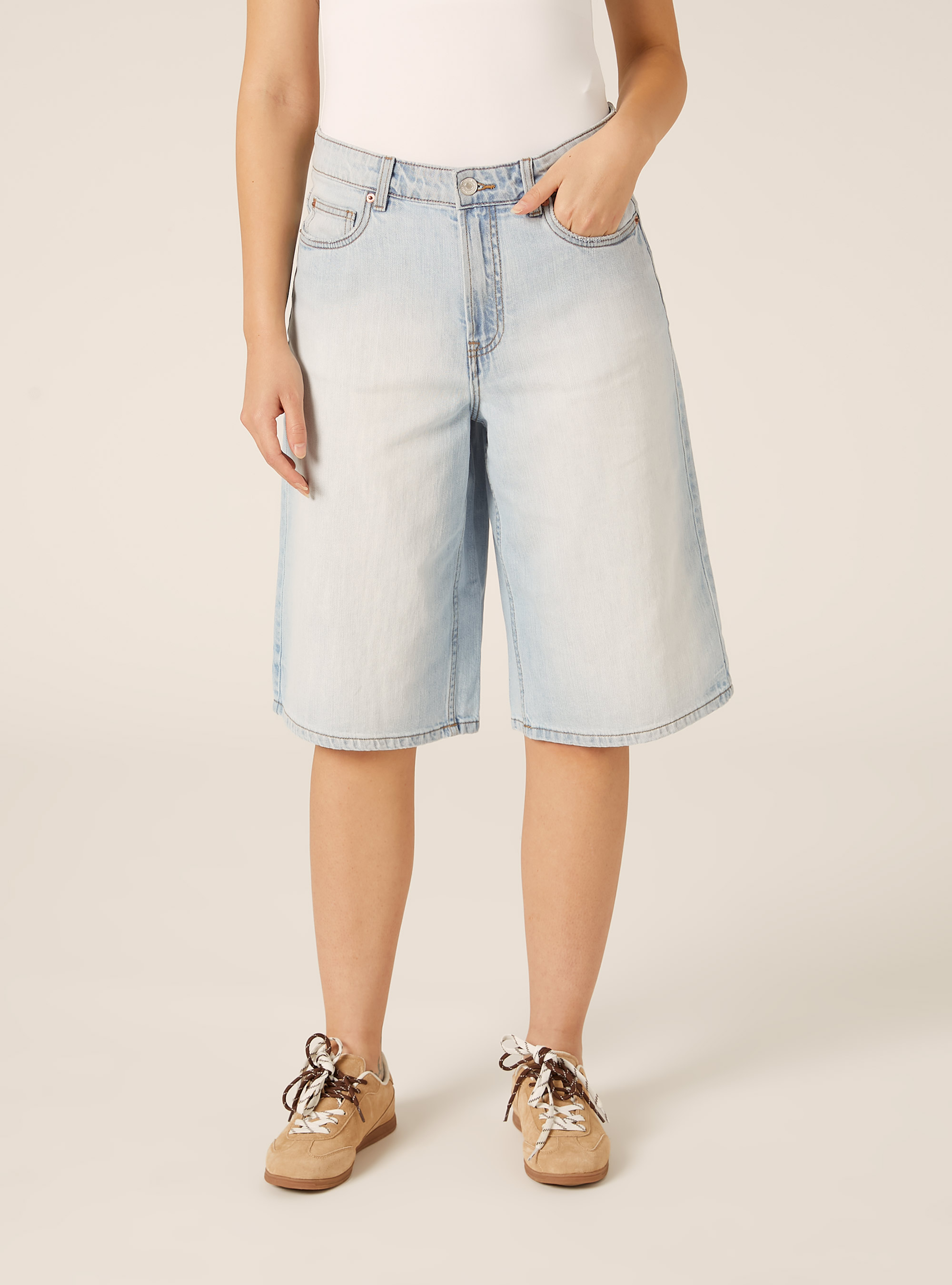 Bermuda jort in denim, D006 AZURE