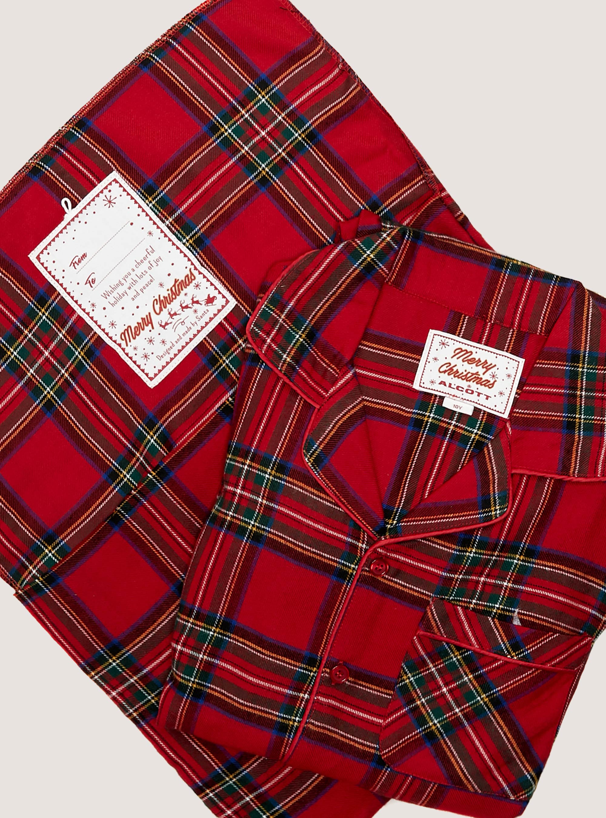 Christmas Family Collection tartan pyjamas, RD1 RED DARK