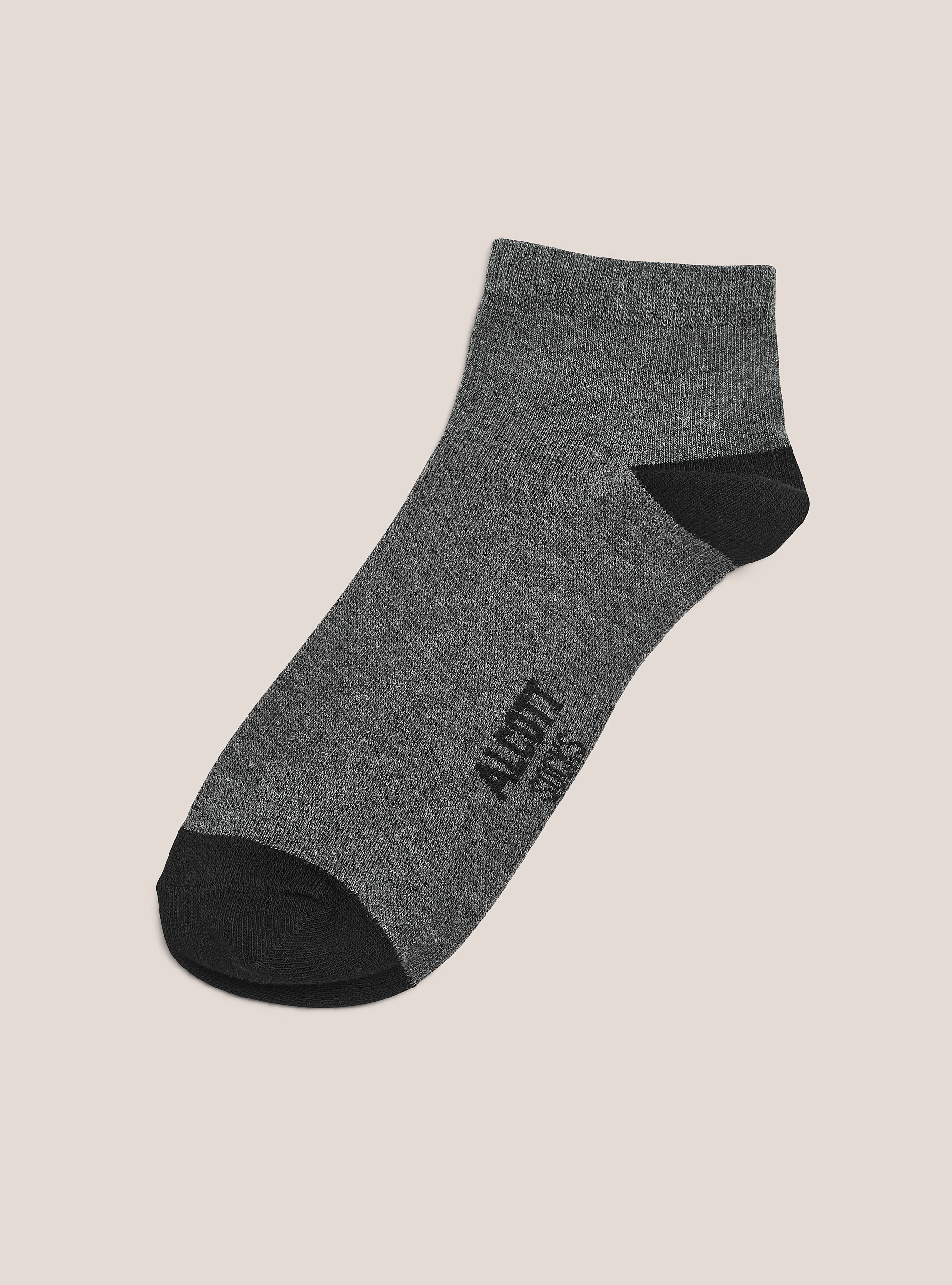 Set of 4 pairs of socks with contrasting details, MGY2 GREY MEL MEDIUM