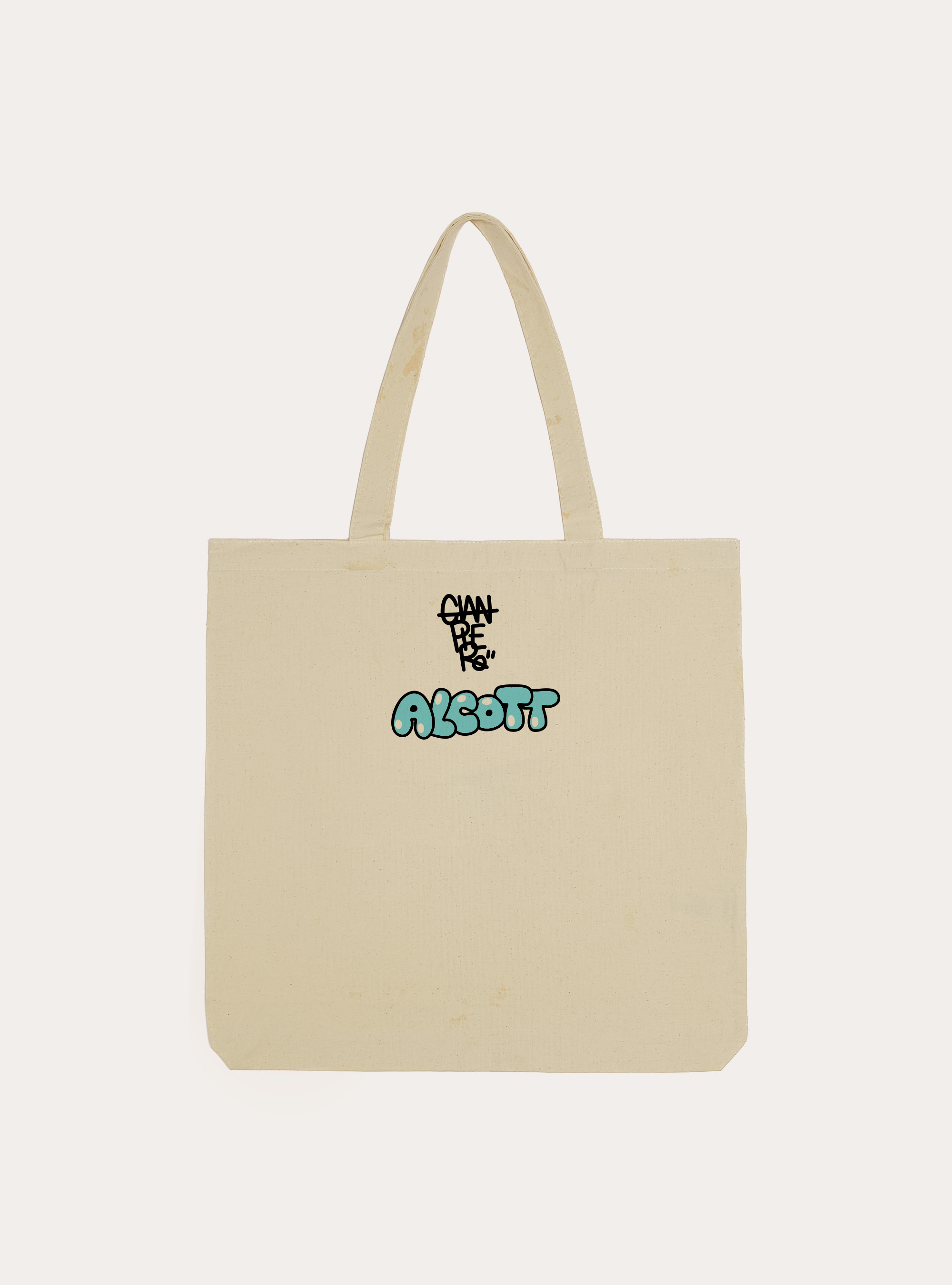 Borsa shopper con illustrazione capri, WH1 OFF WHITE