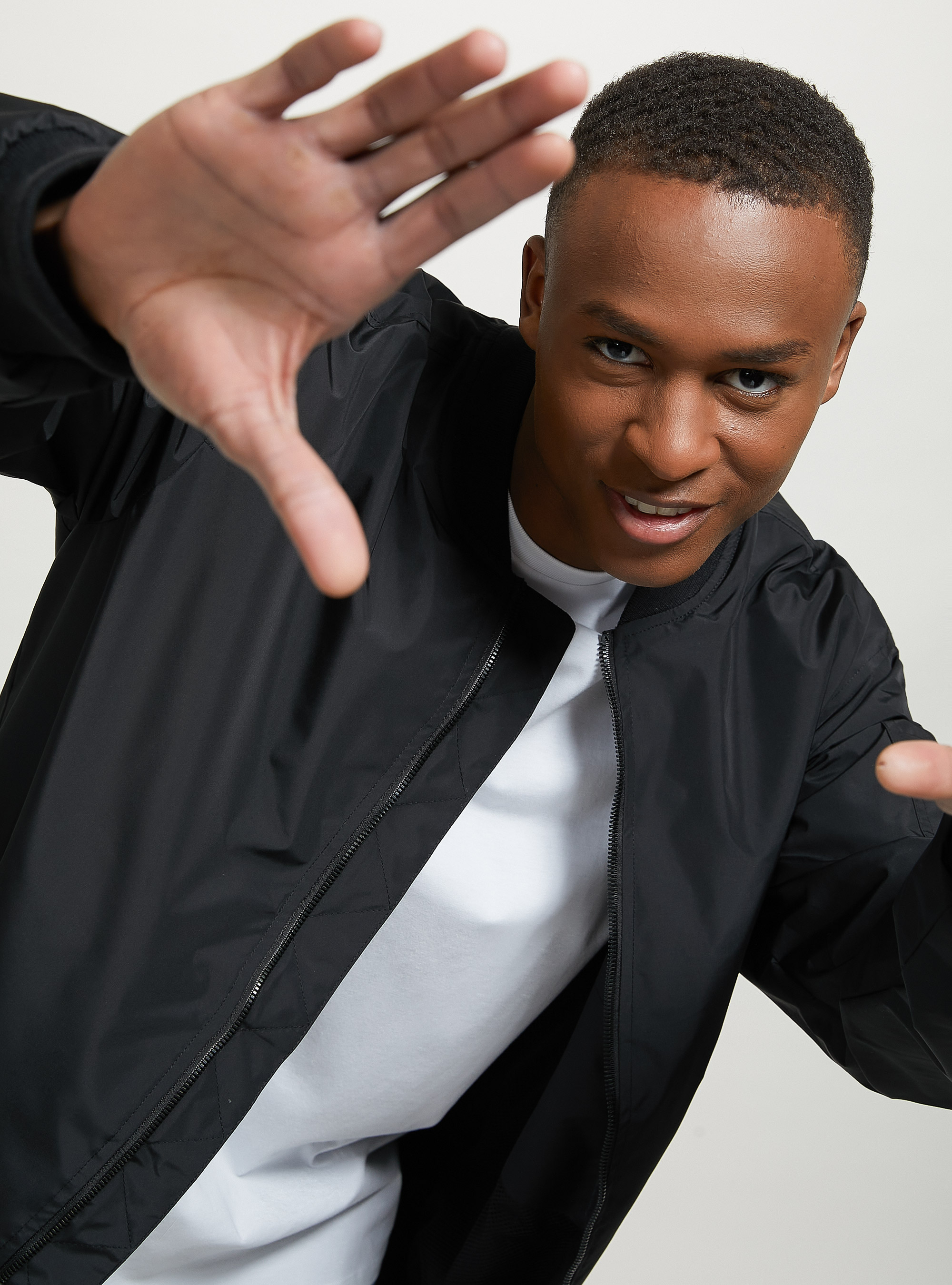 Windproof regular fit bomber jacket