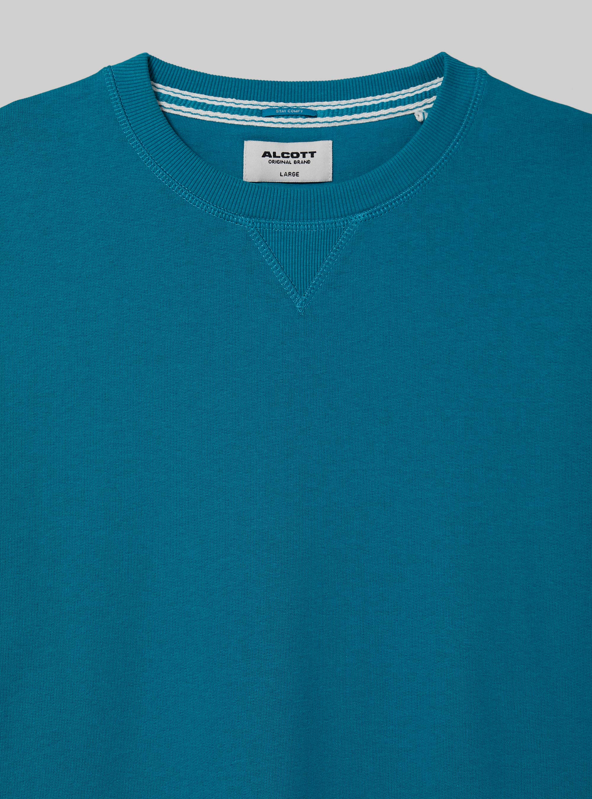 Plain-coloured crew-neck sweatshirt, OB2 BLUE OIL MED.