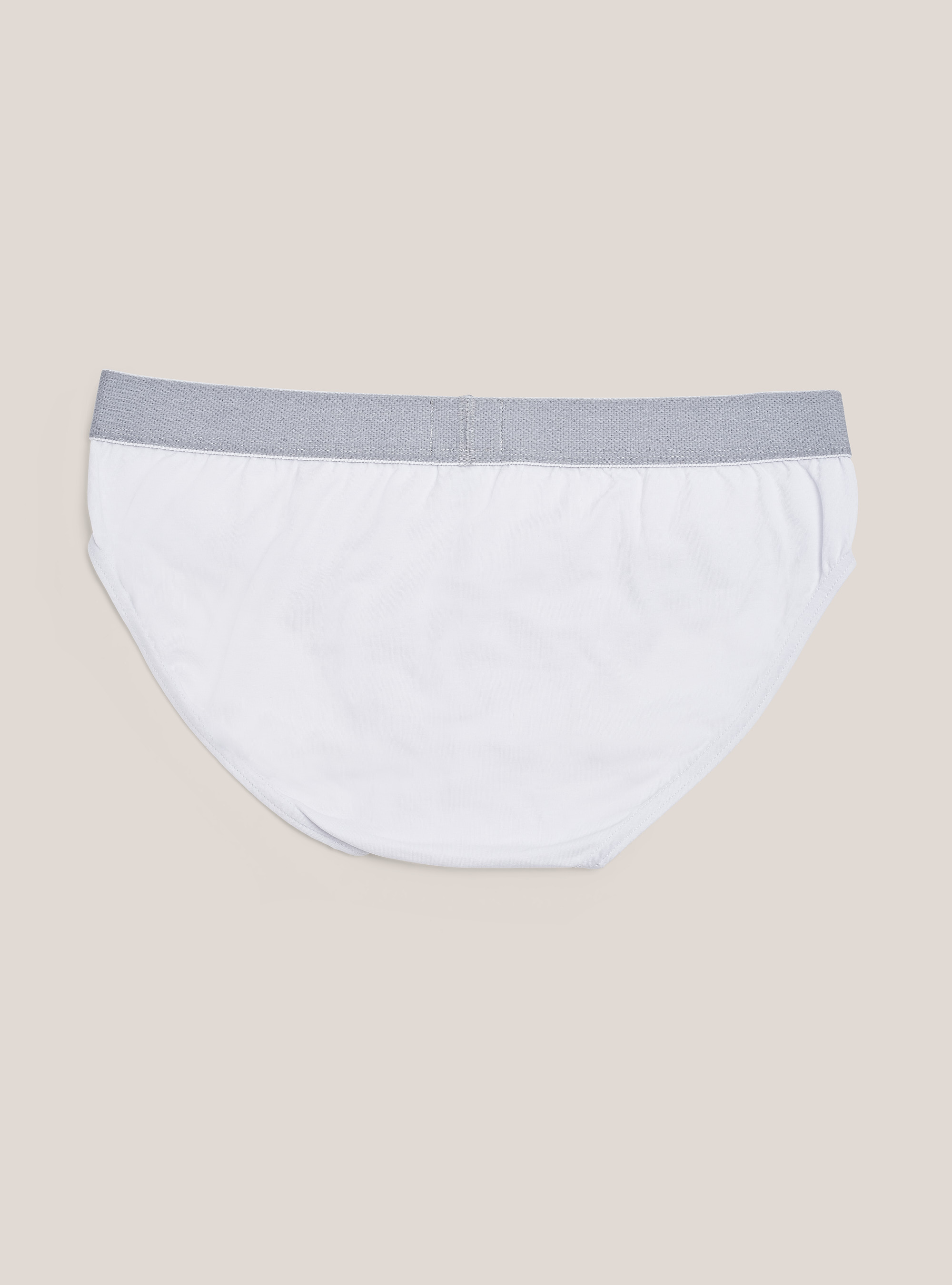 Elastic cotton slip with logo, WHITE