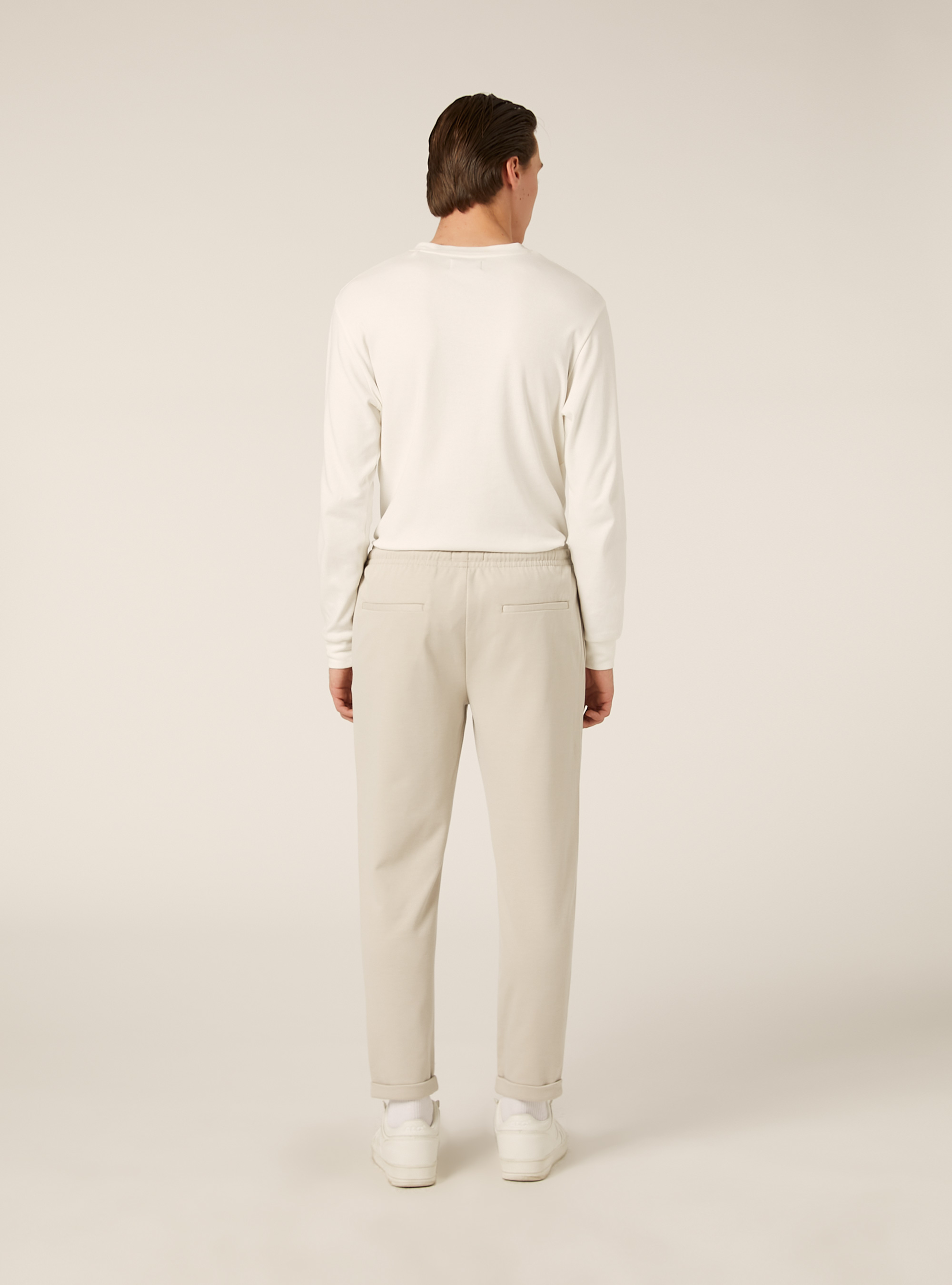 Pantaloni con vita jogger honeycomb, BEIGE MEDIO