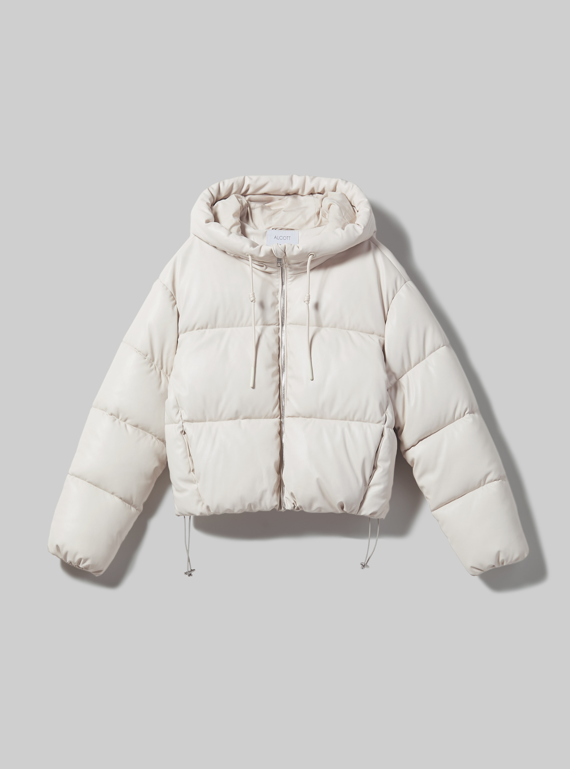 Leather-effect bomber jacket, WH1 OFF WHITE