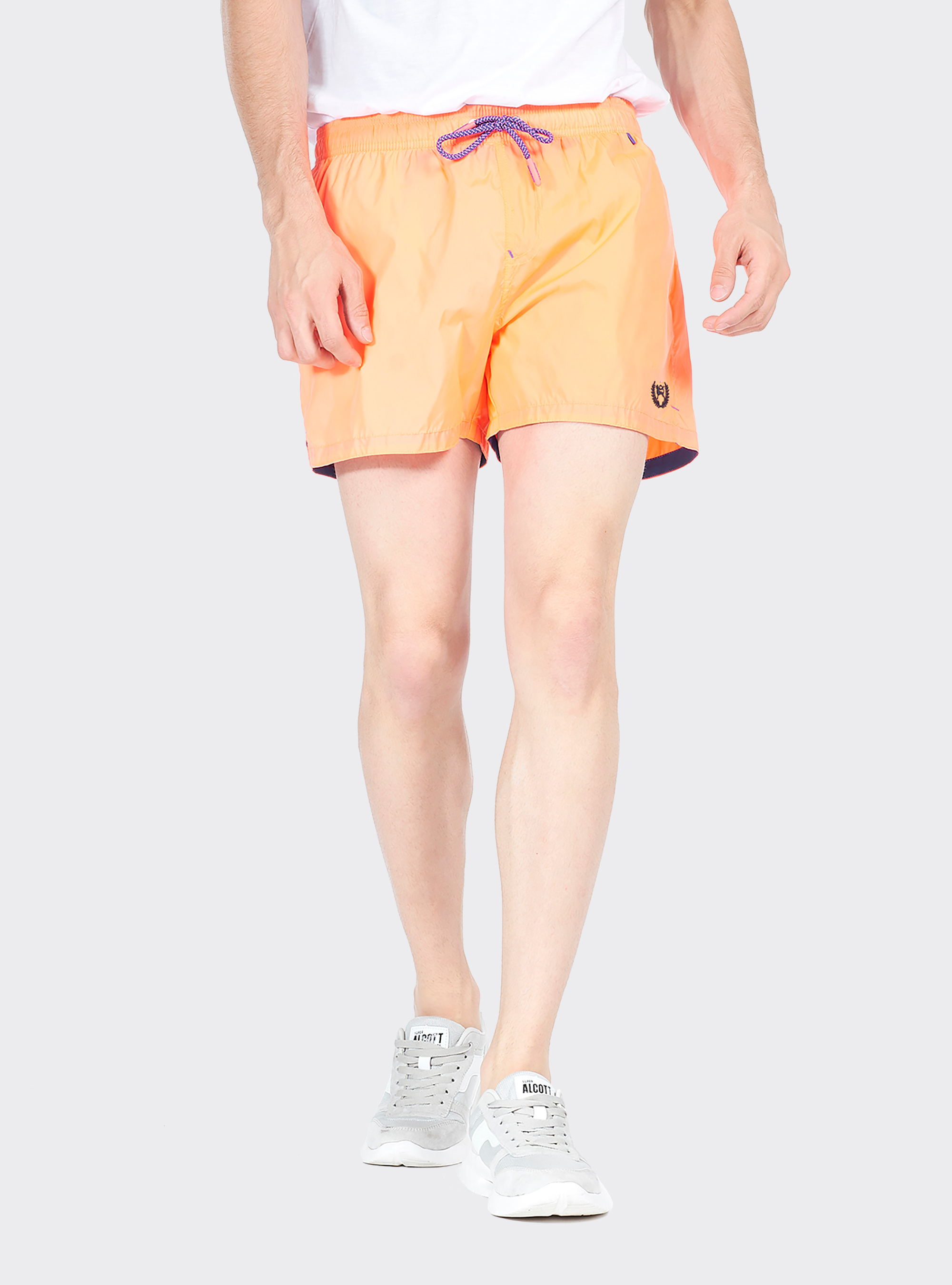 Costume con logo ricamato e cordino a contrasto, C3370 ORANGE