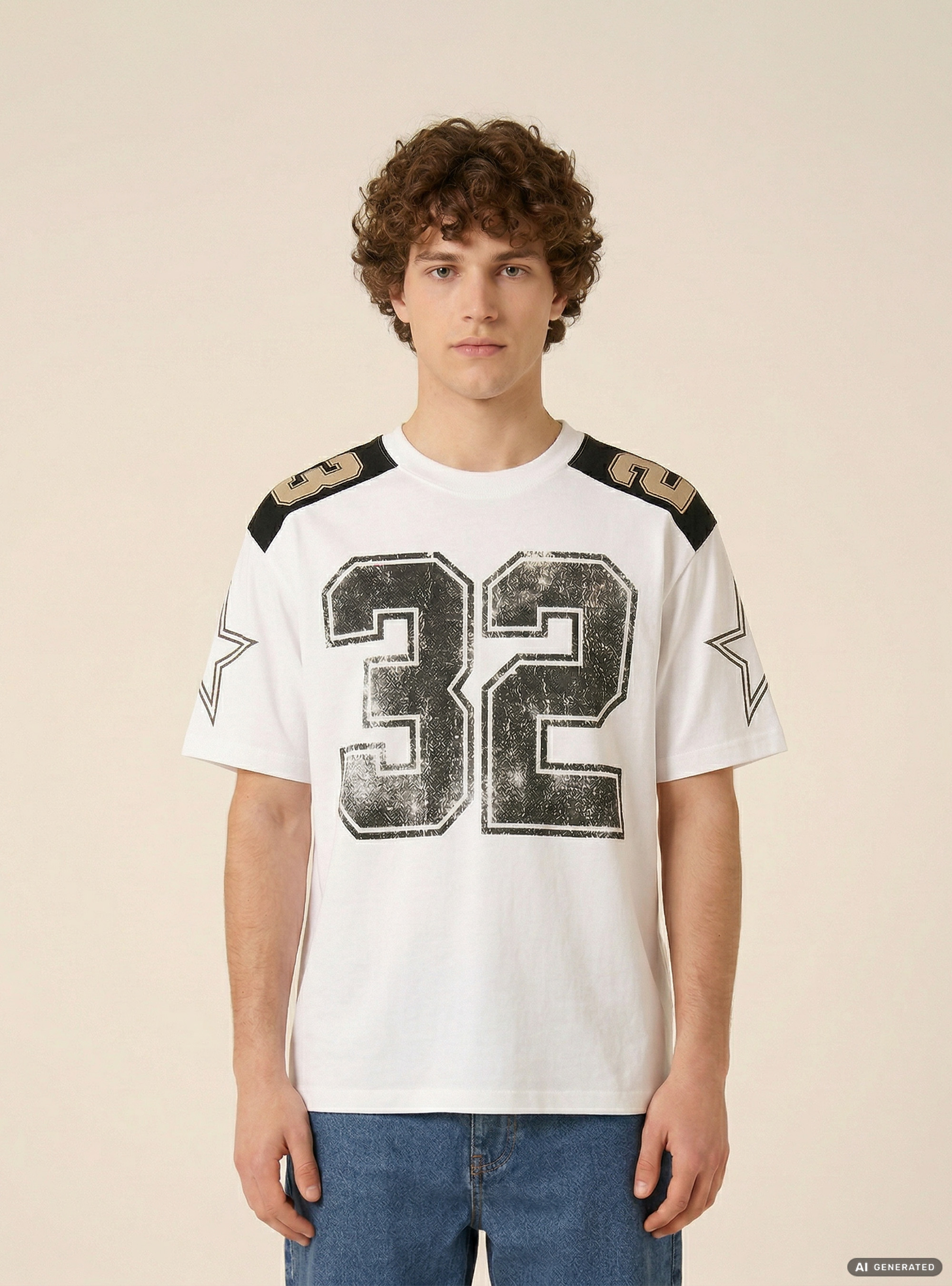 Boxy-fit printed T-shirt, WH1 OFF WHITE
