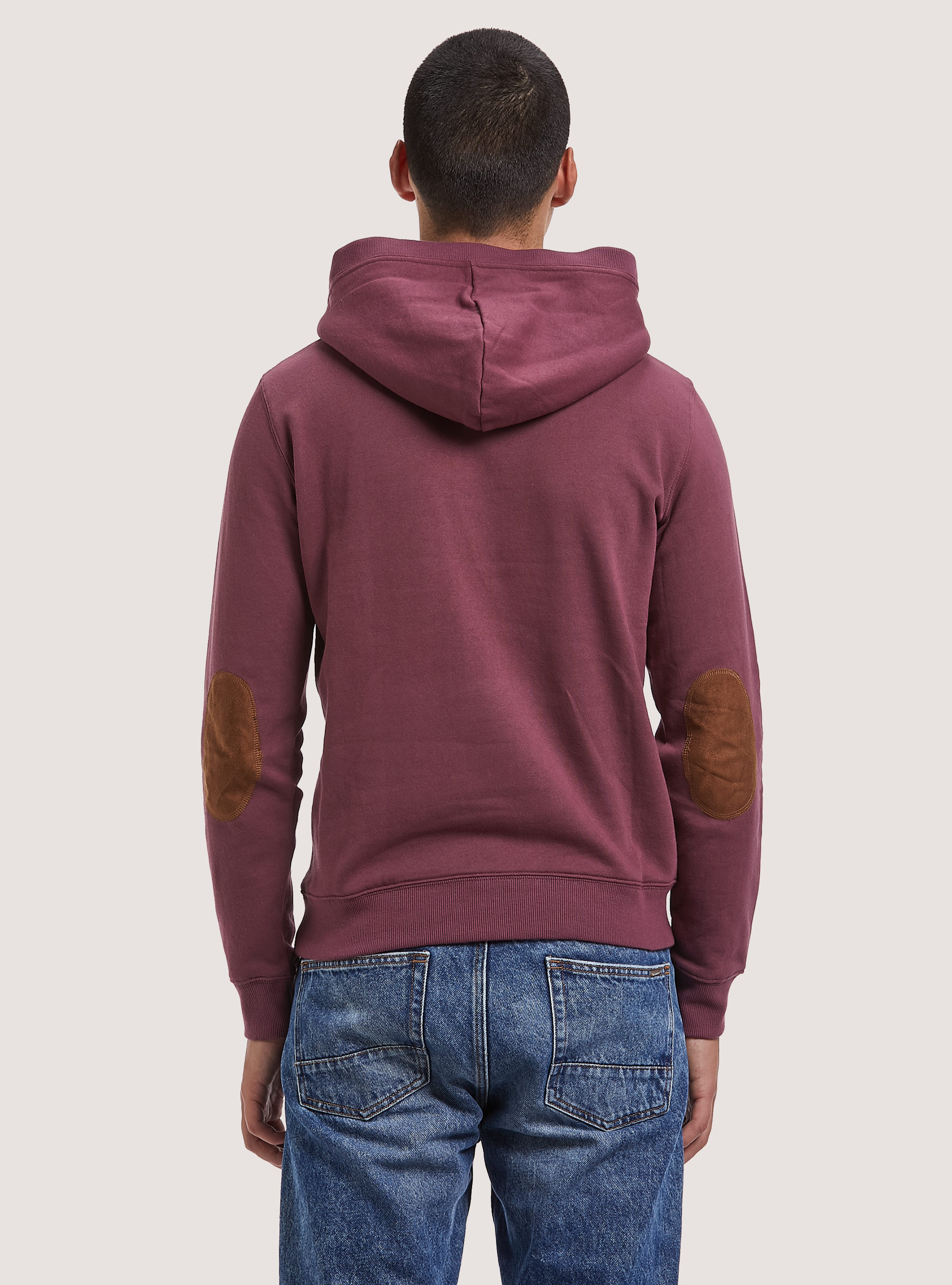 Felpa basic con cappuccio in eco pelliccia, CIPOLLA