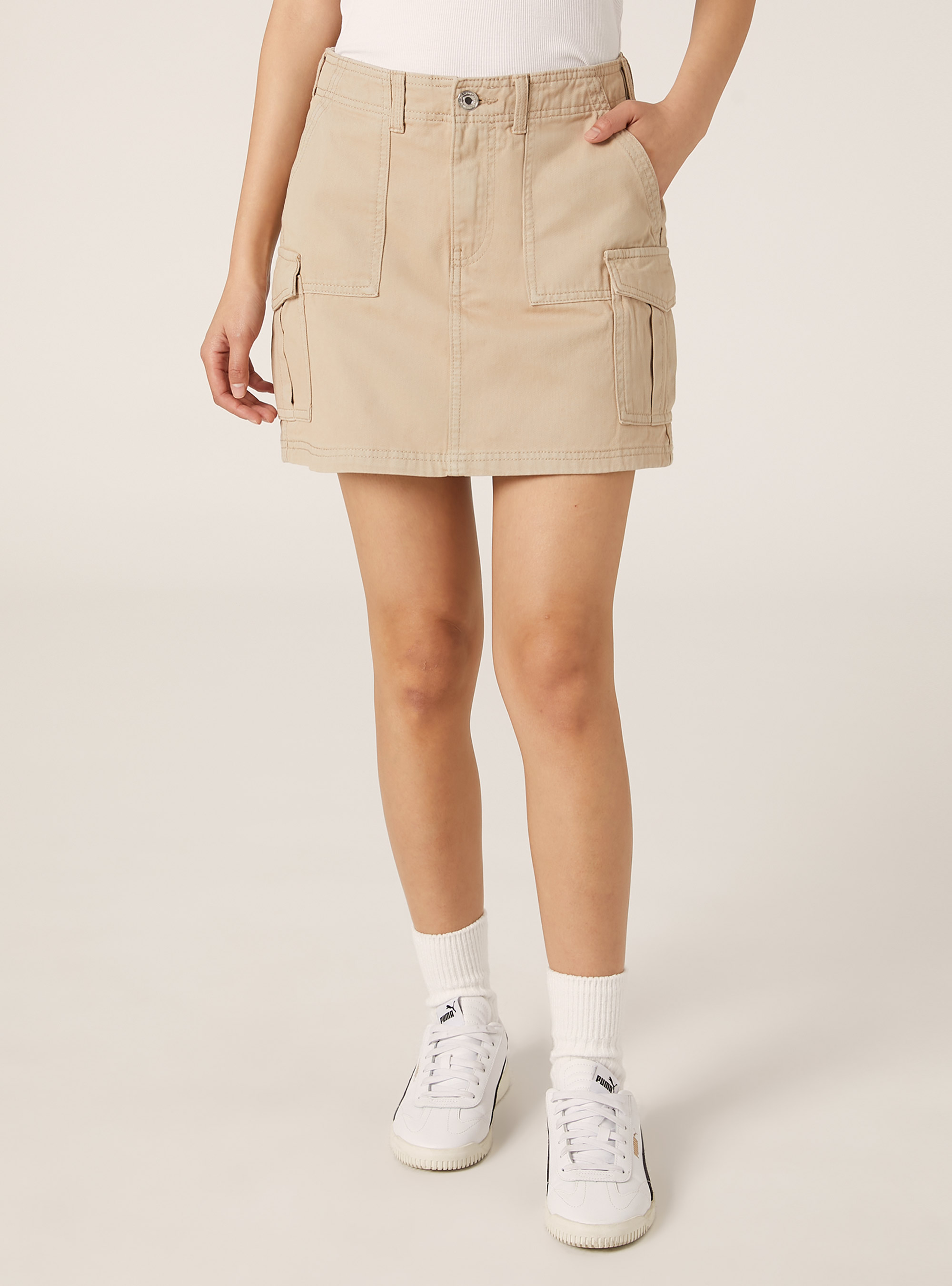 Ripstop cargo miniskirt, BG2 BEIGE MEDIUM