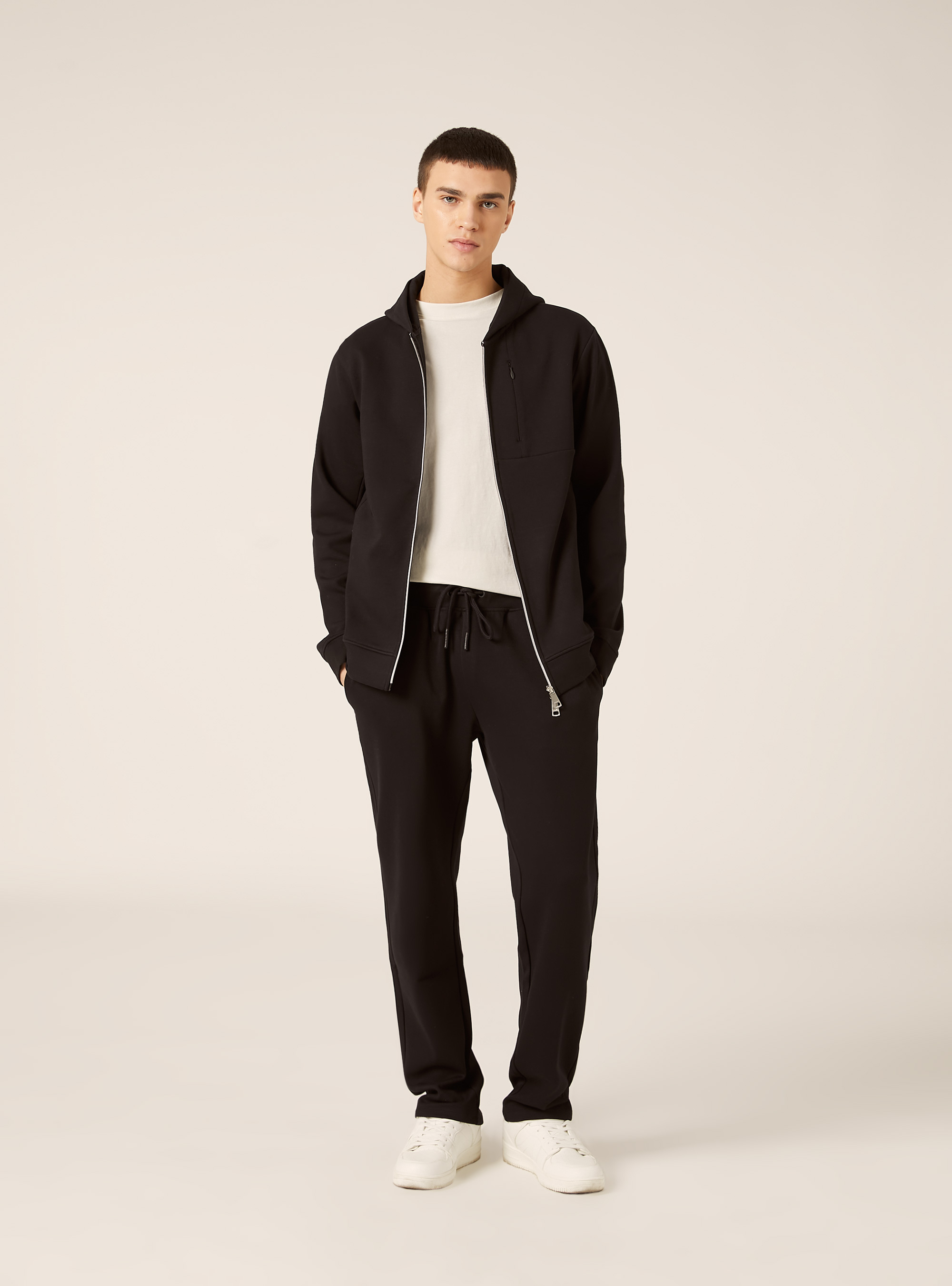 Pantaloni jogger tecnici soft touch, BK1 BLACK