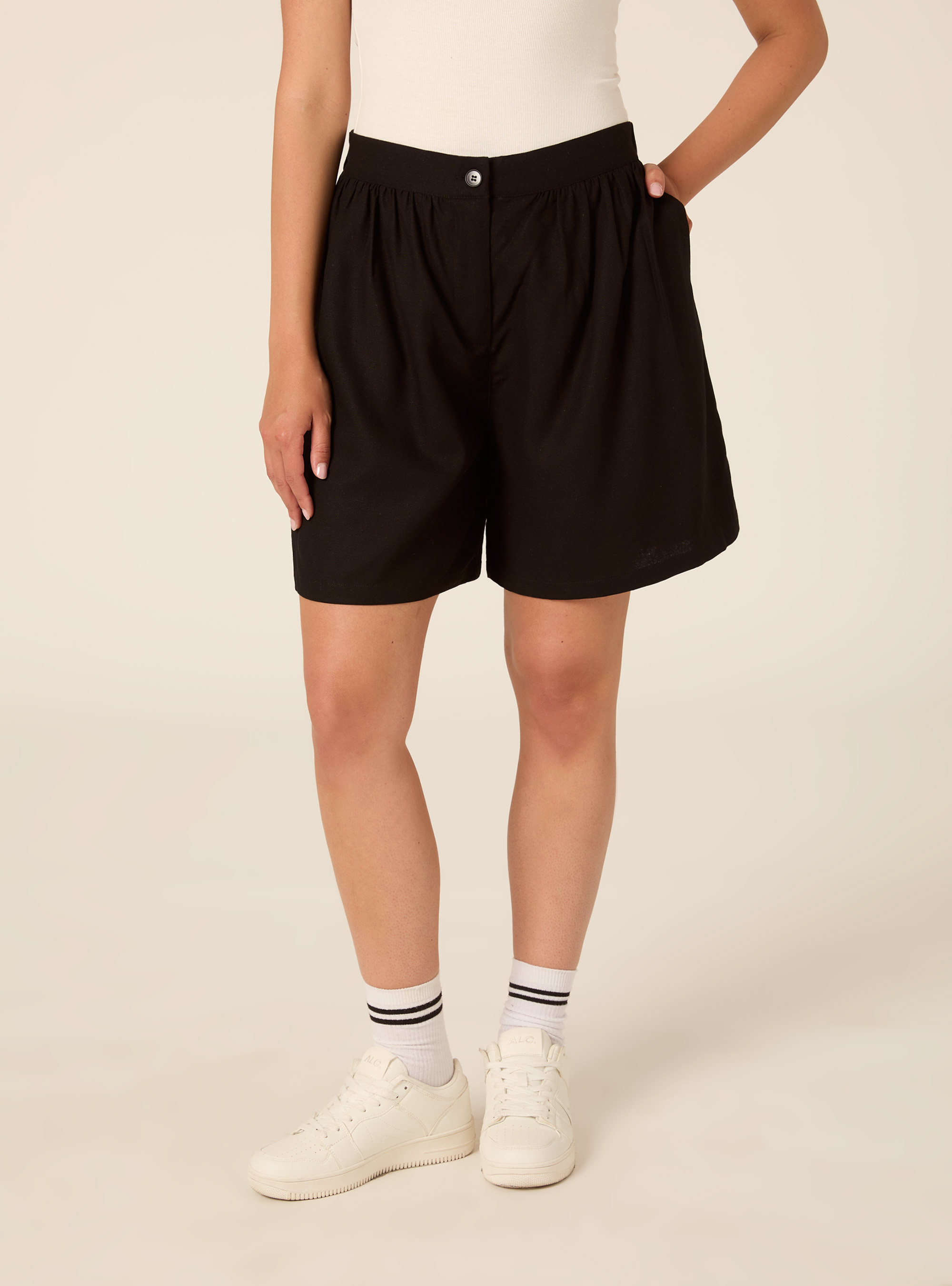 Shorts con elastico sul dietro, BK1 BLACK