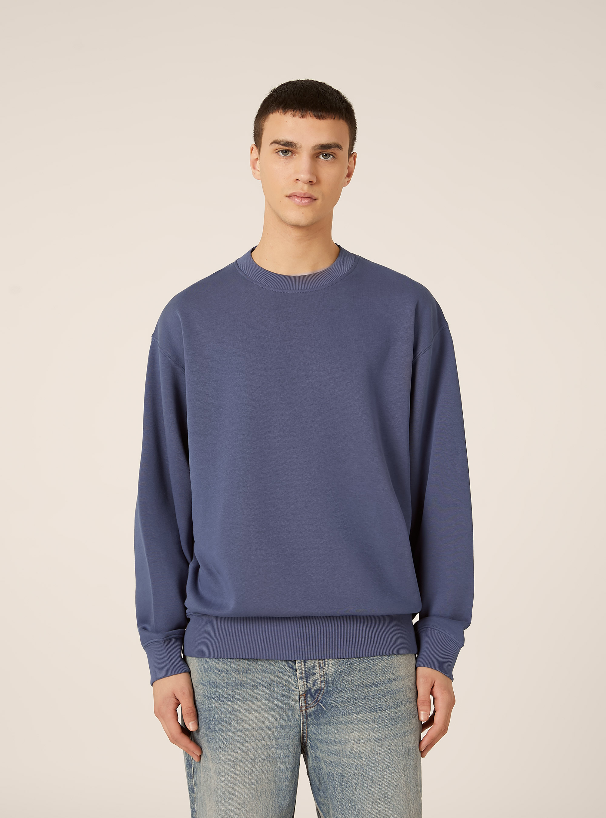 Boxy fit crew neck sweatshirt, BL3 BLUE LIGHT
