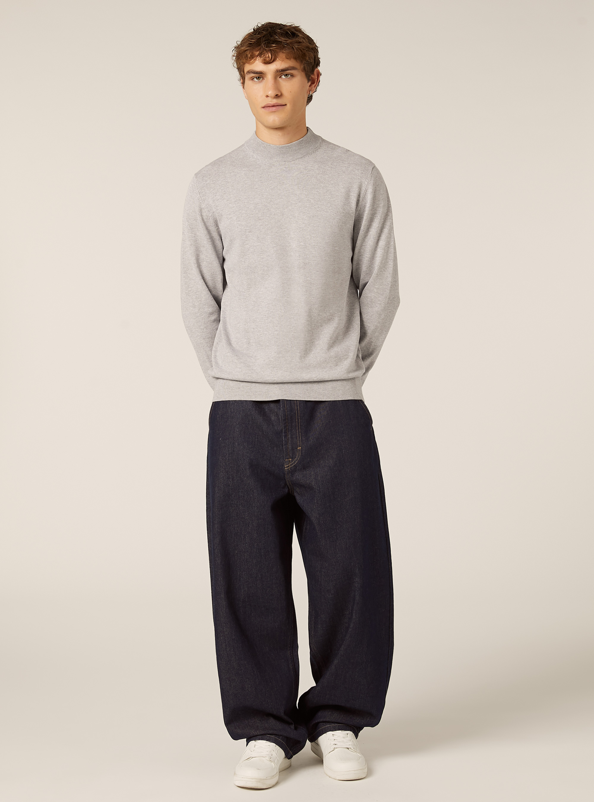 Jersey de cuello medio, MGY2 GREY MEL MEDIUM