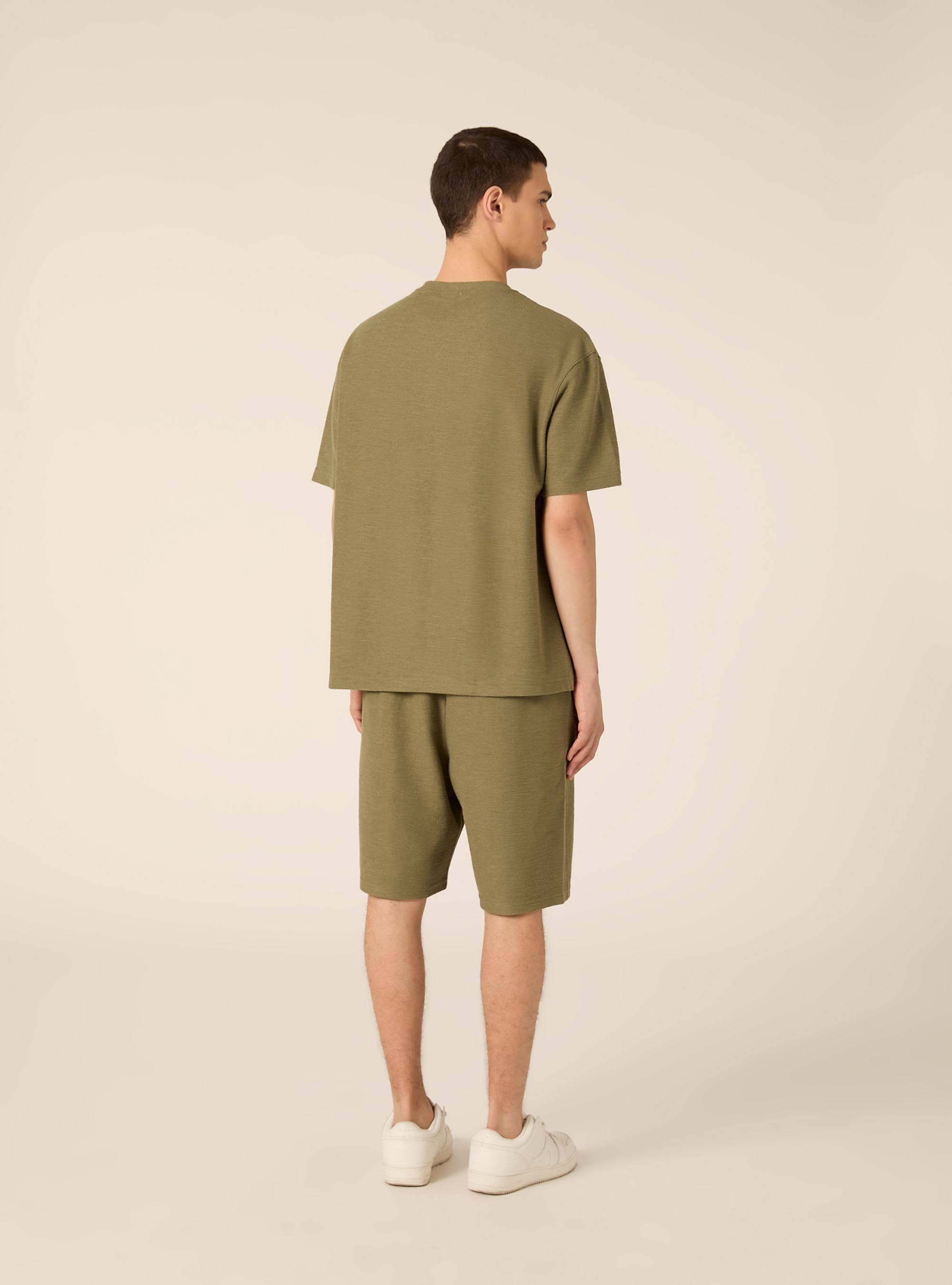 T-shirt in interlock waffle, KY2 KAKY MEDIUM